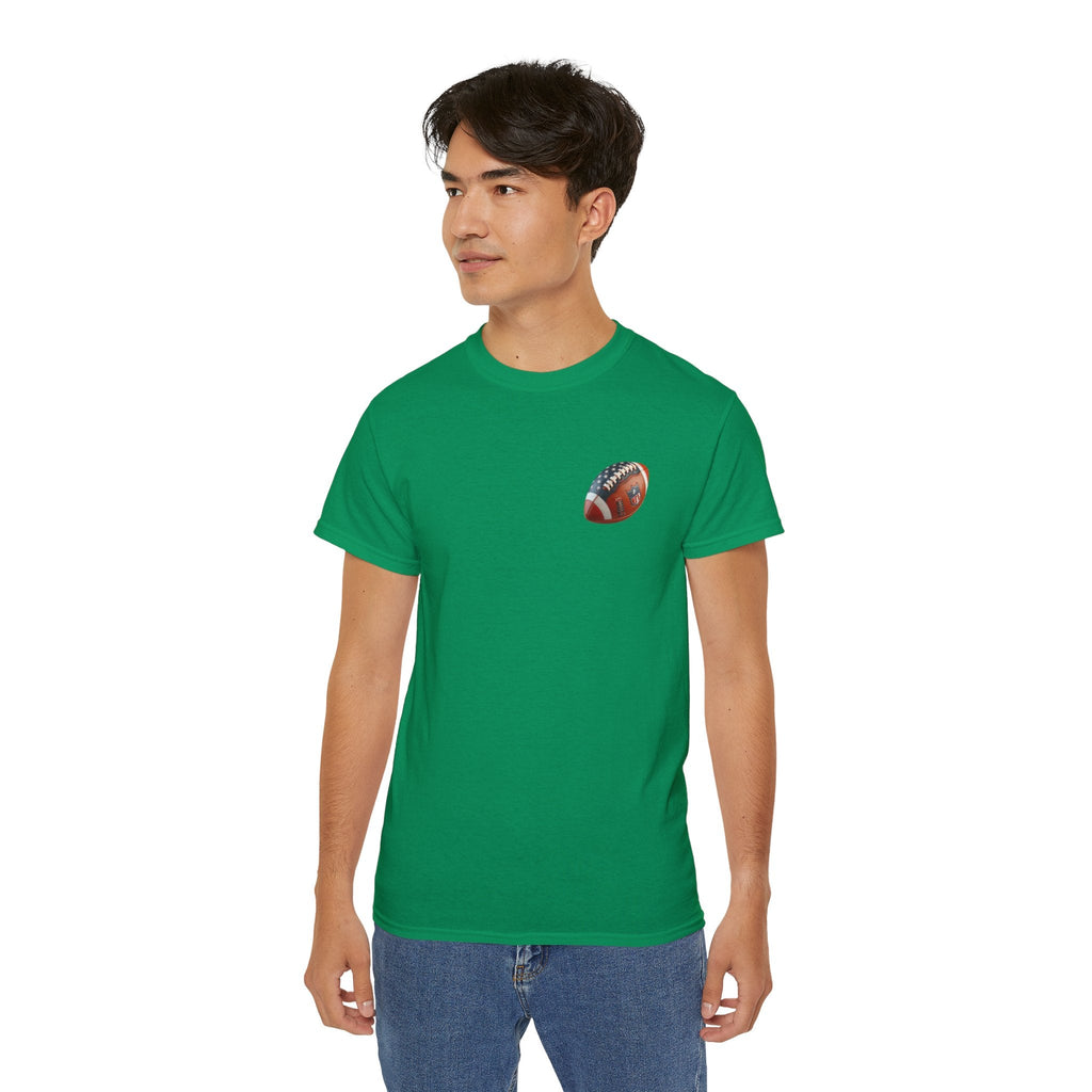 Football Helmet & Ball Graphic Tee Vintage Red Helmet Short - Sleeve Shirt - Etna Gift