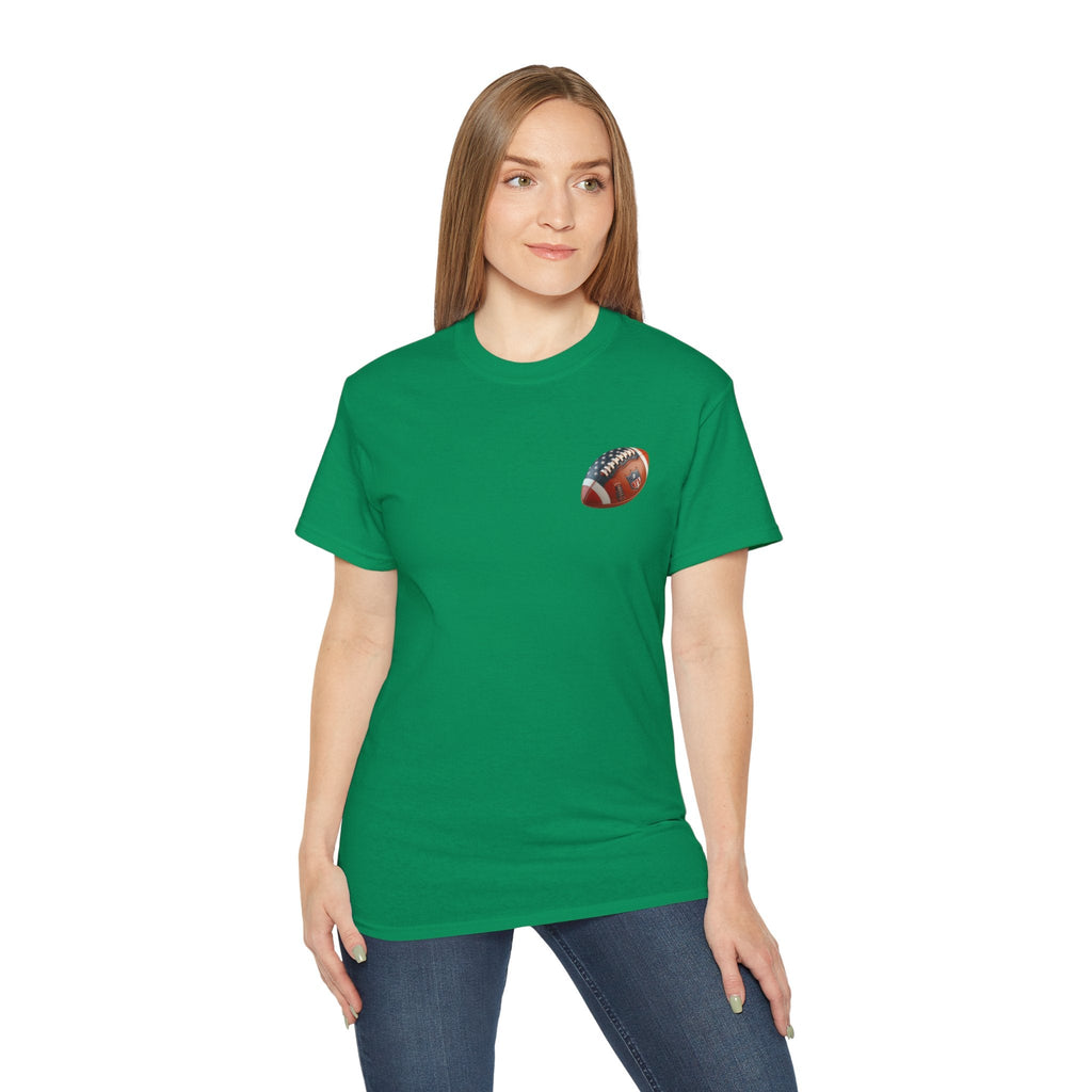 Football Helmet & Ball Graphic Tee Vintage Red Helmet Short - Sleeve Shirt - Etna Gift