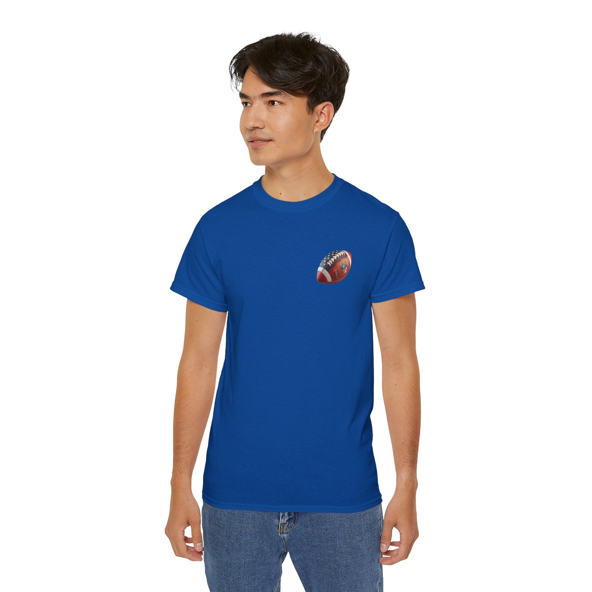 Football Helmet & Ball Graphic Tee Vintage Red Helmet Short - Sleeve Shirt - Etna Gift