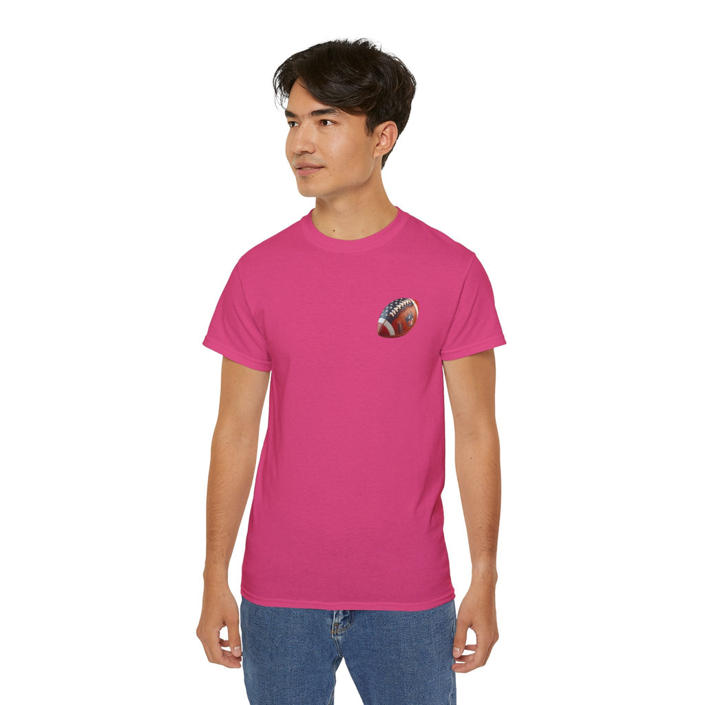 Football Helmet & Ball Graphic Tee Vintage Red Helmet Short - Sleeve Shirt - Etna Gift