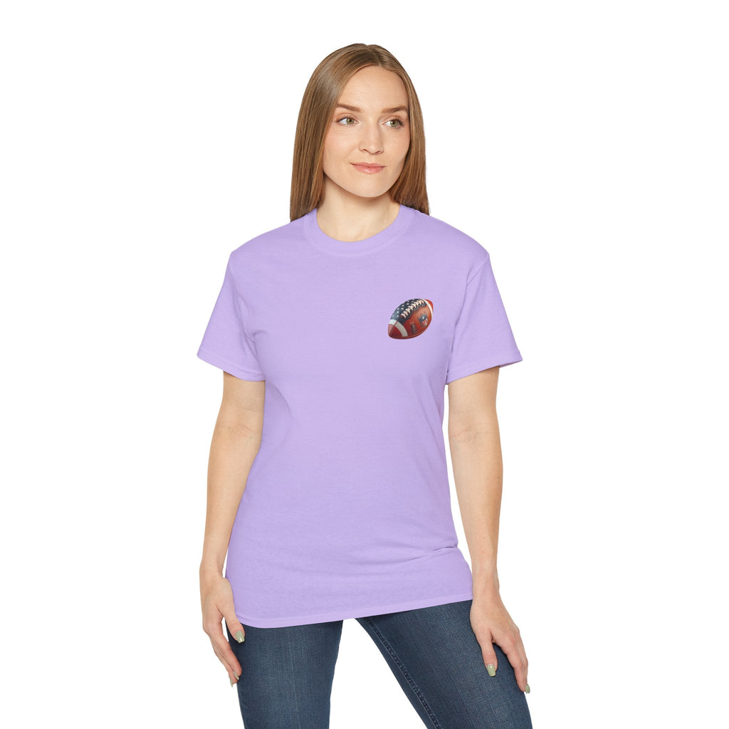 Football Helmet & Ball Graphic Tee Vintage Red Helmet Short - Sleeve Shirt - Etna Gift