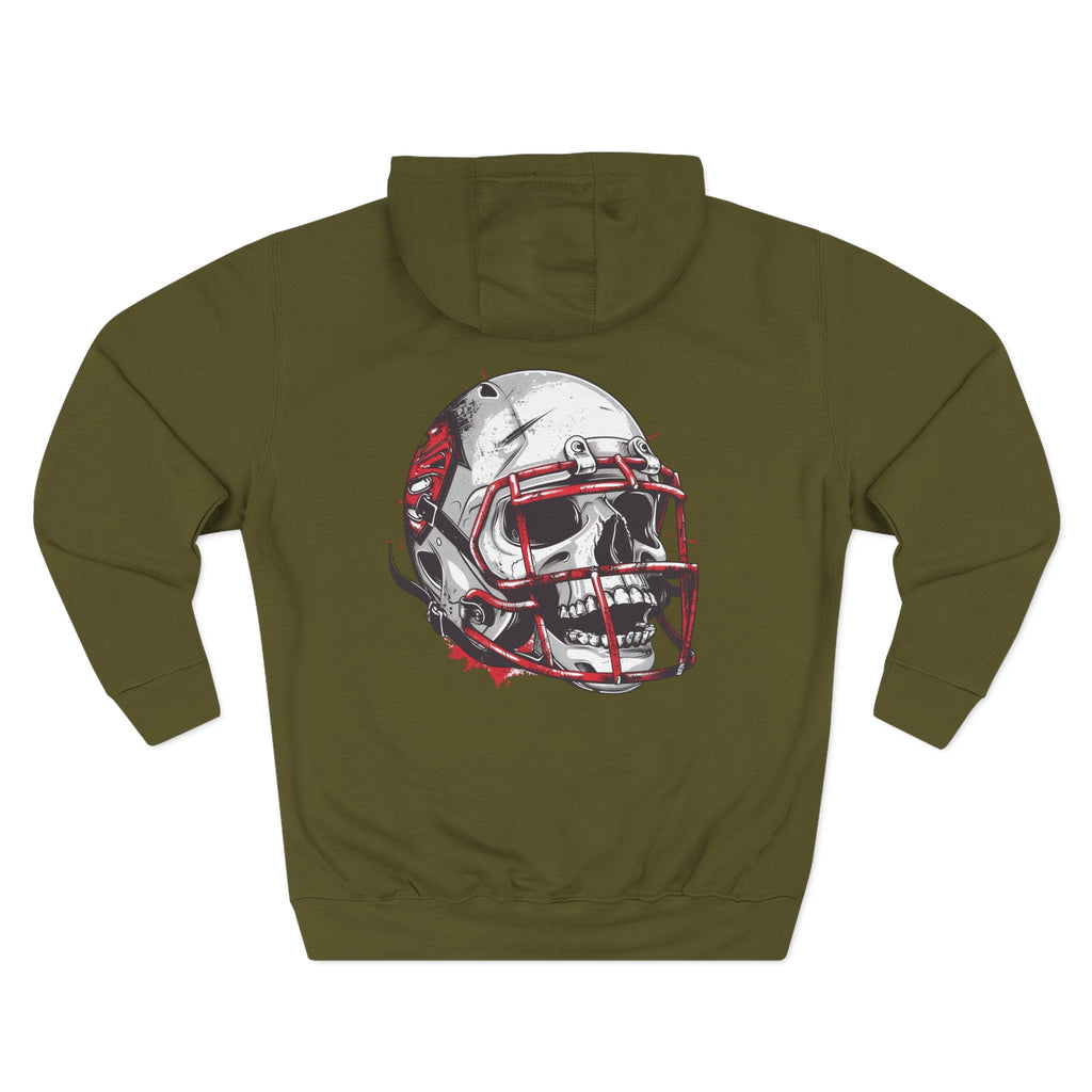 Football Helmet Skull Hoodie Graphic Fleece Pullover for Fans - Etna Gift