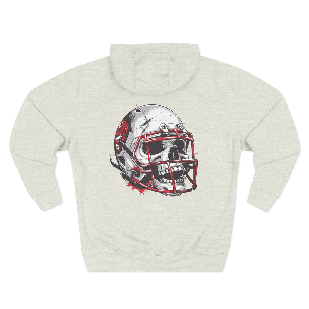 Football Helmet Skull Hoodie Graphic Fleece Pullover for Fans - Etna Gift