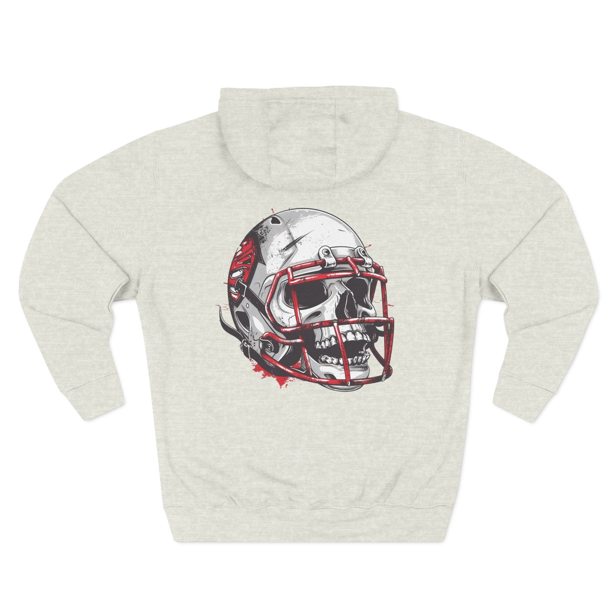 Football Helmet Skull Hoodie Graphic Fleece Pullover for Fans - Etna Gift