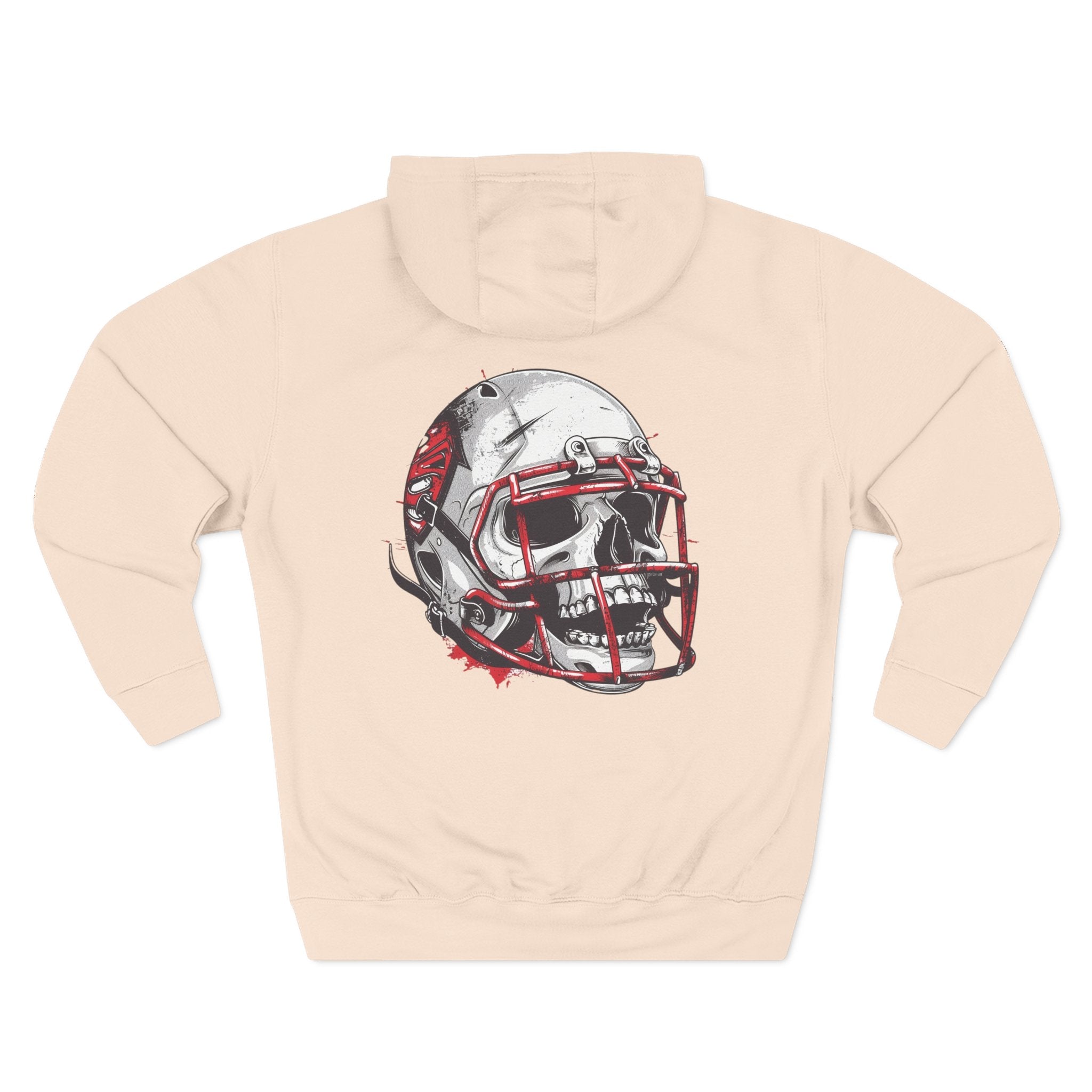 Football Helmet Skull Hoodie Graphic Fleece Pullover for Fans - Etna Gift