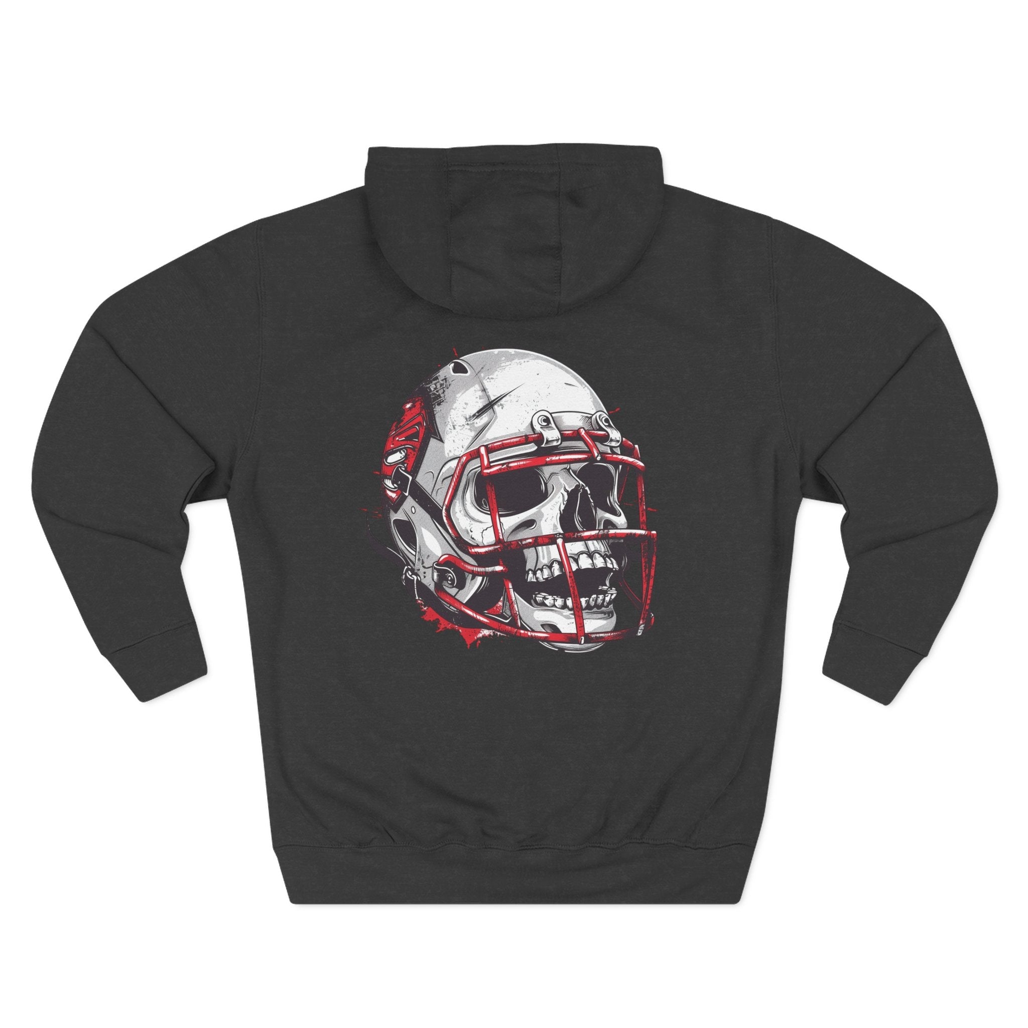 Football Helmet Skull Hoodie Graphic Fleece Pullover for Fans - Etna Gift