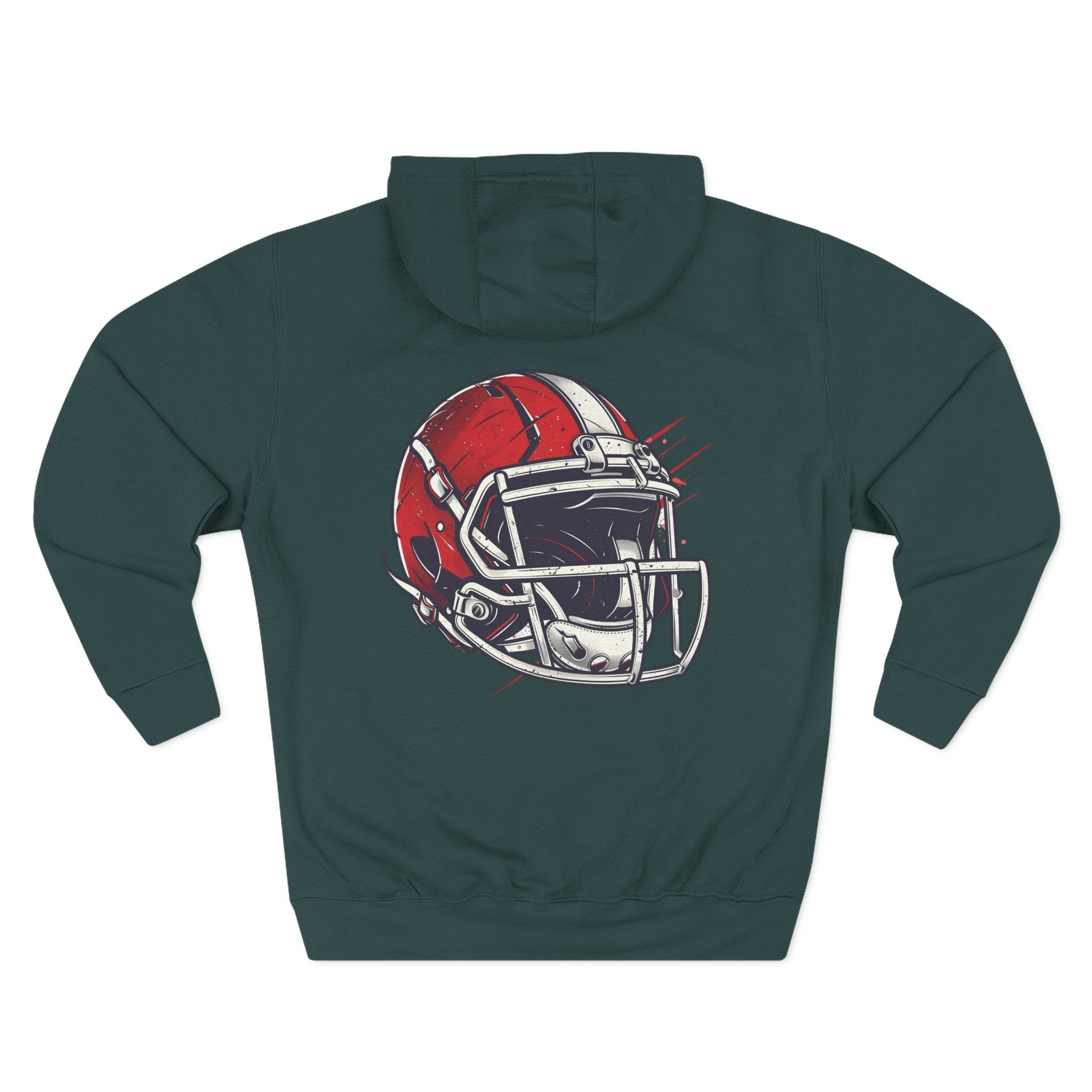 Football Helmet Skull Hoodie Graphic Fleece Pullover for Fans - Etna Gift
