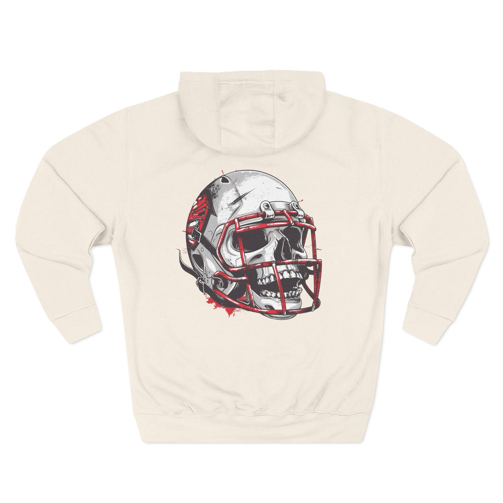 Football Helmet Skull Hoodie Graphic Fleece Pullover for Fans - Etna Gift