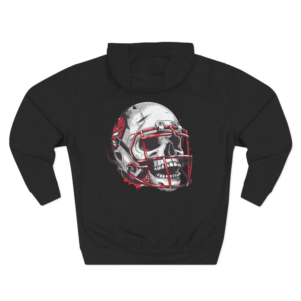 Football Helmet Skull Hoodie — Graphic Fleece Pullover for Fans - Etna Gift