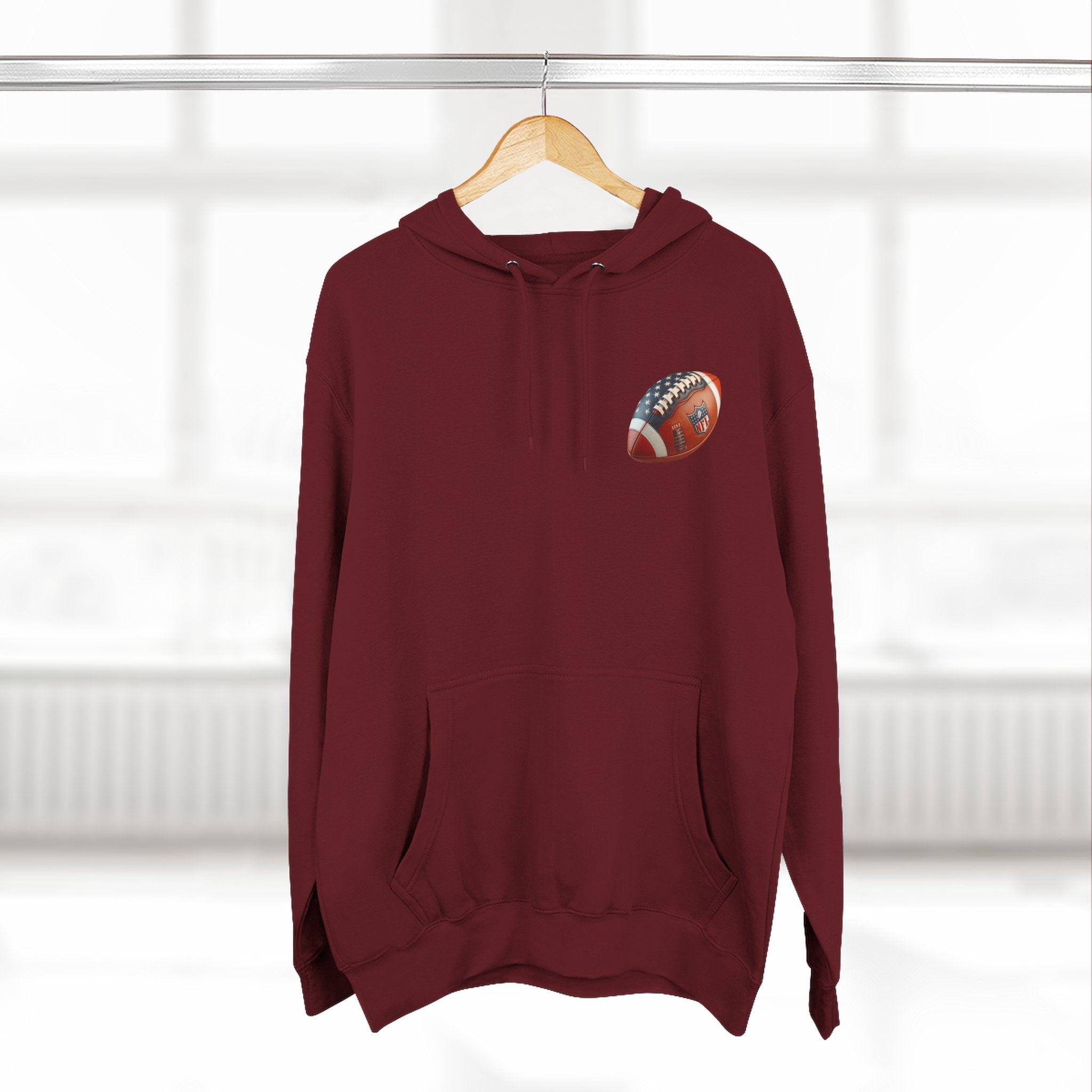 Football Helmet Skull Hoodie Graphic Fleece Pullover for Fans - Etna Gift