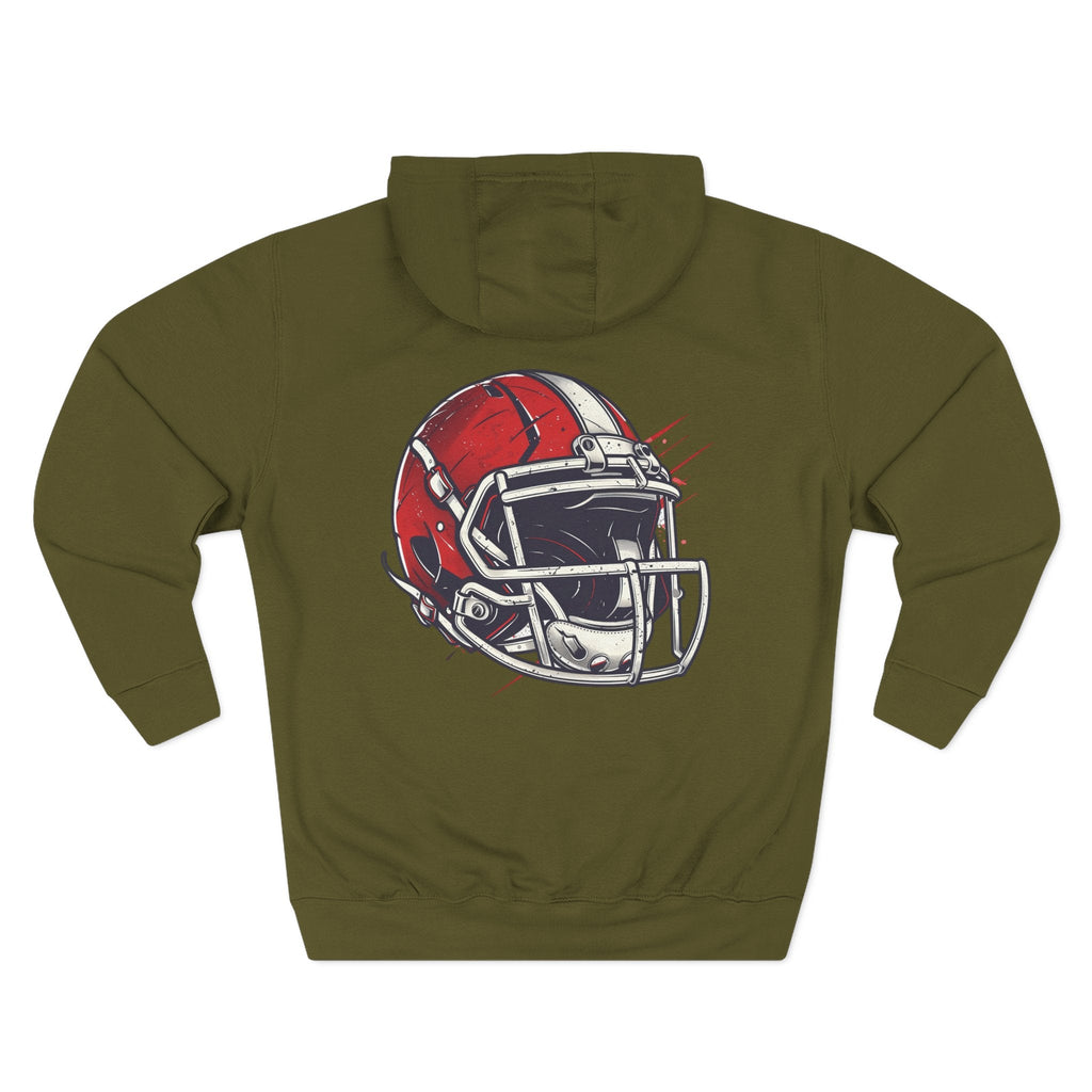 Football Helmet Skull Hoodie Graphic Fleece Pullover for Fans - Etna Gift