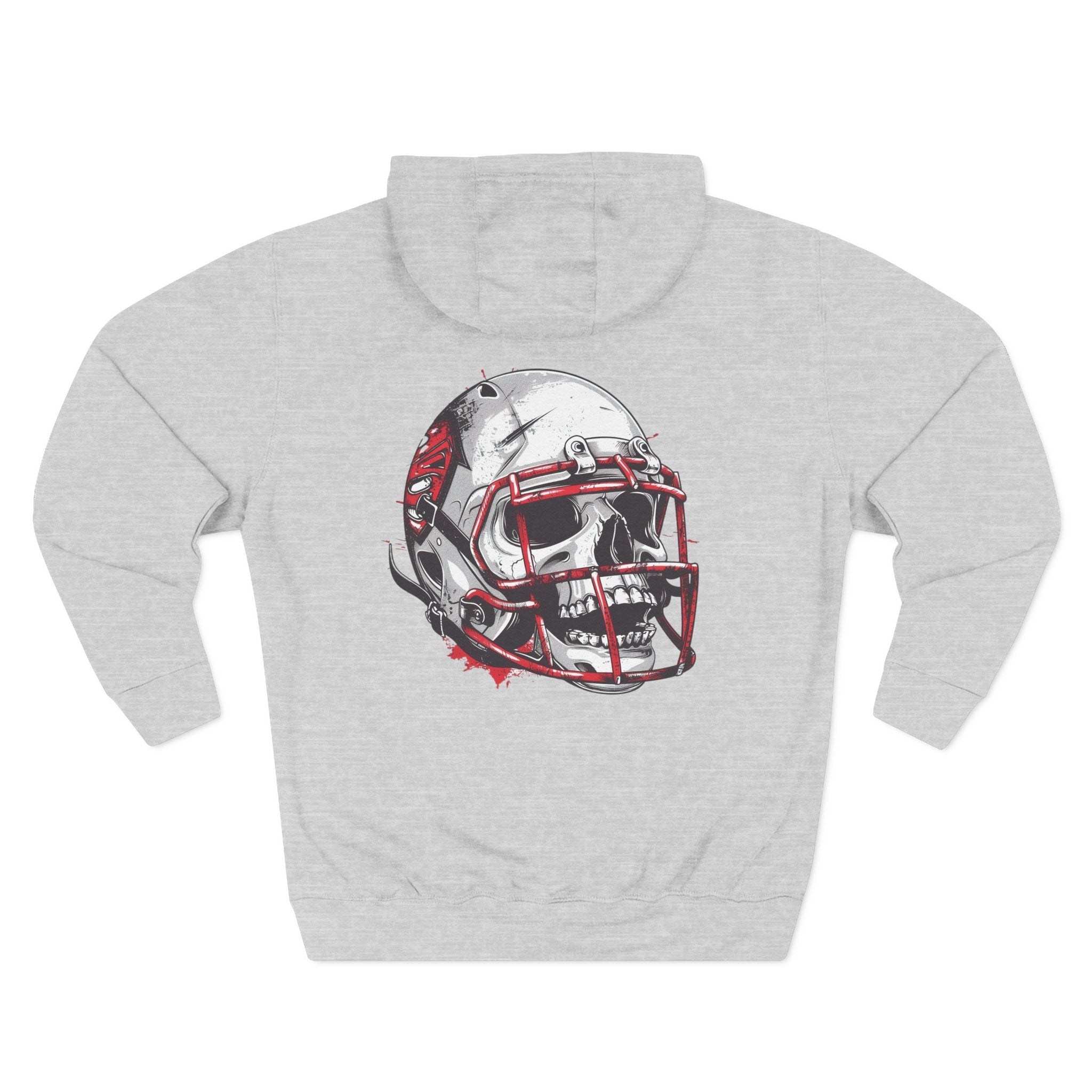 Football Helmet Skull Hoodie — Graphic Fleece Pullover for Fans - Etna Gift