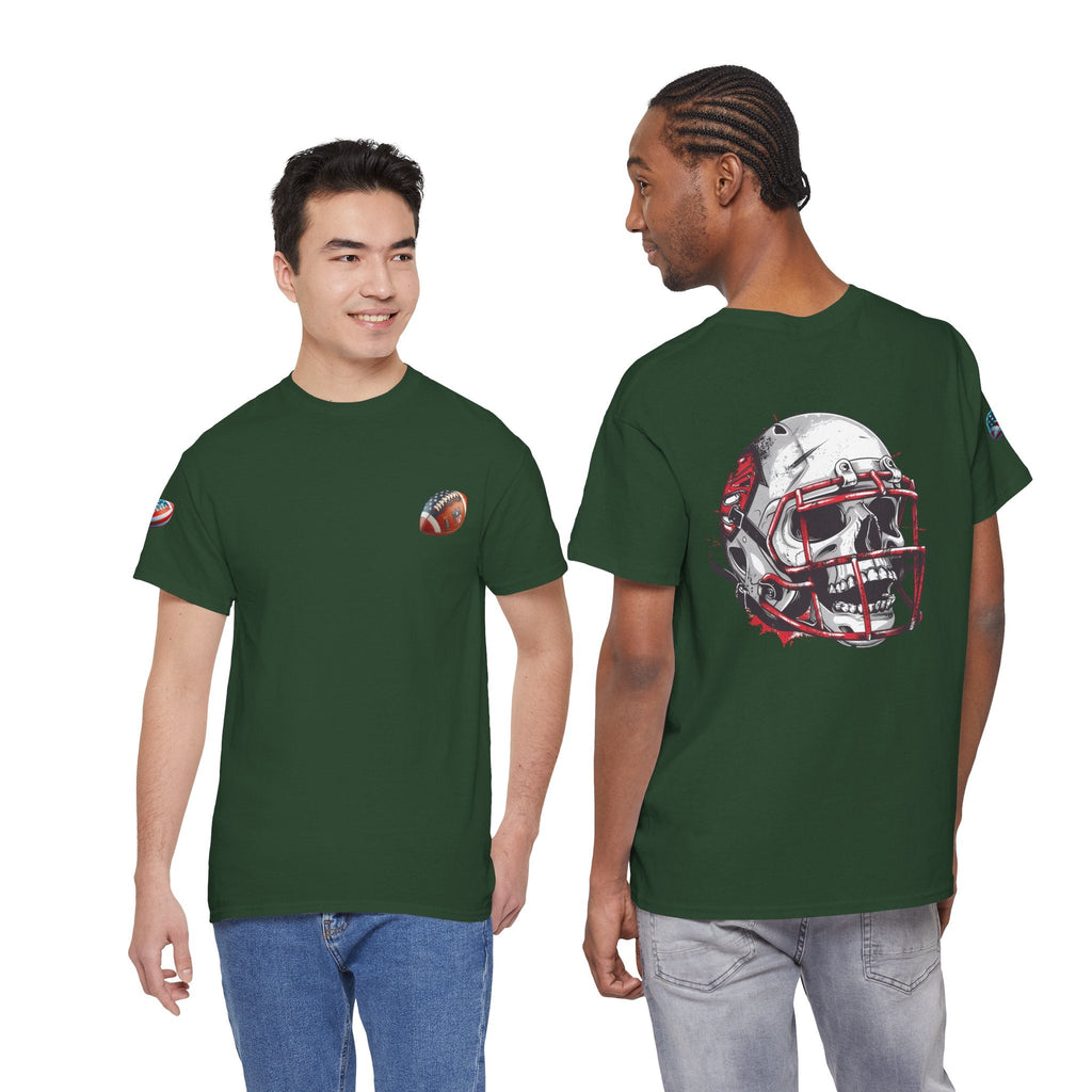 Football Helmet Skull Tee Grunge Sports Graphic T-Shirt - Etna Gift