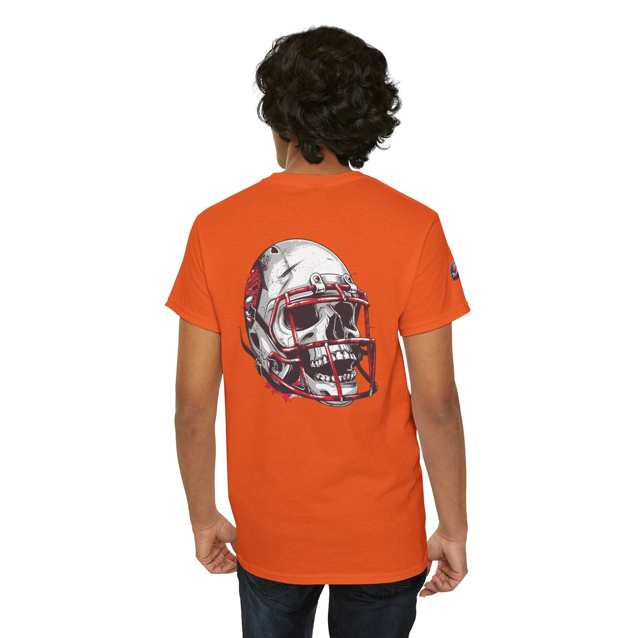 Football Helmet Skull Tee Grunge Sports Graphic T-Shirt - Etna Gift