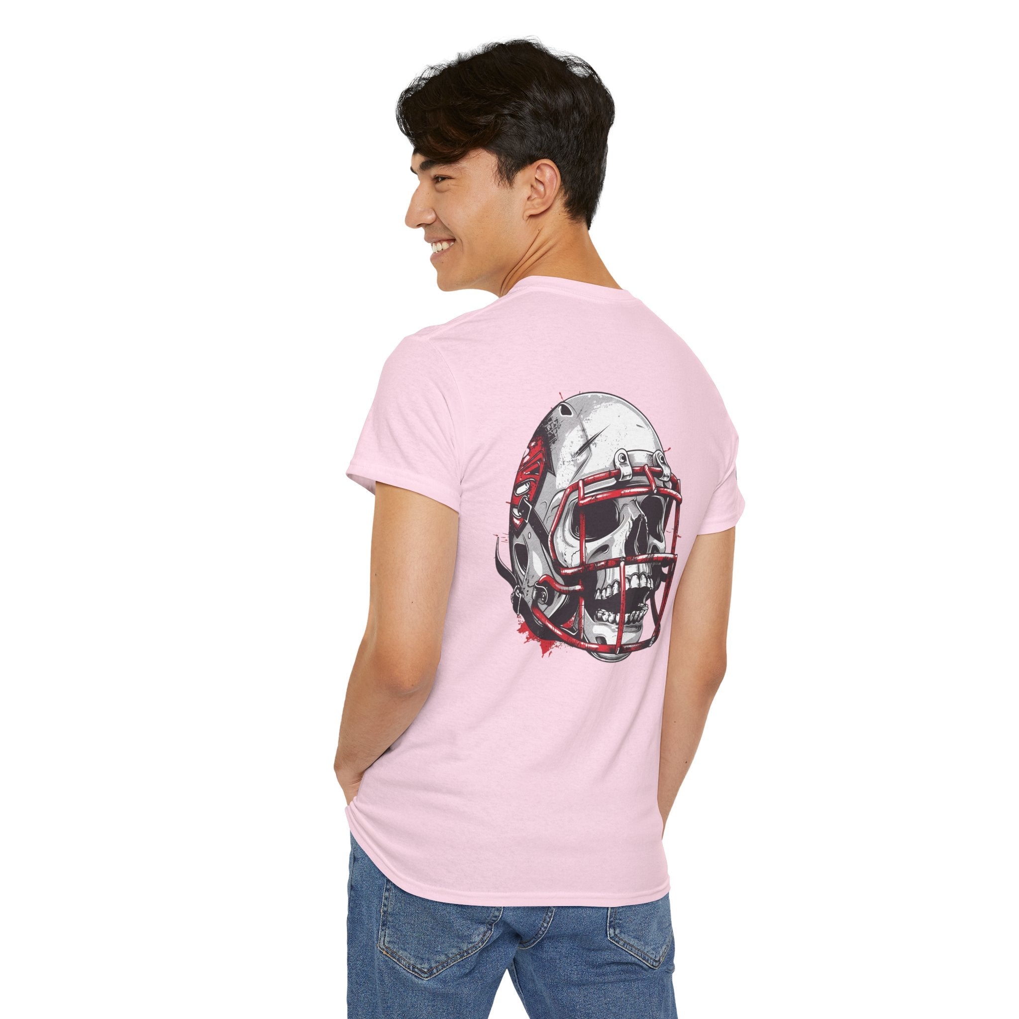 Football Helmet Skull Tee Grunge Sports Graphic T-Shirt - Etna Gift