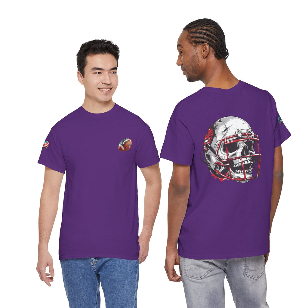 Football Helmet Skull Tee Grunge Sports Graphic T-Shirt - Etna Gift