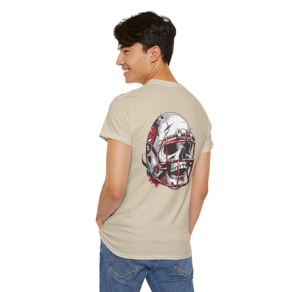 Football Helmet Skull Tee Grunge Sports Graphic T-Shirt - Etna Gift