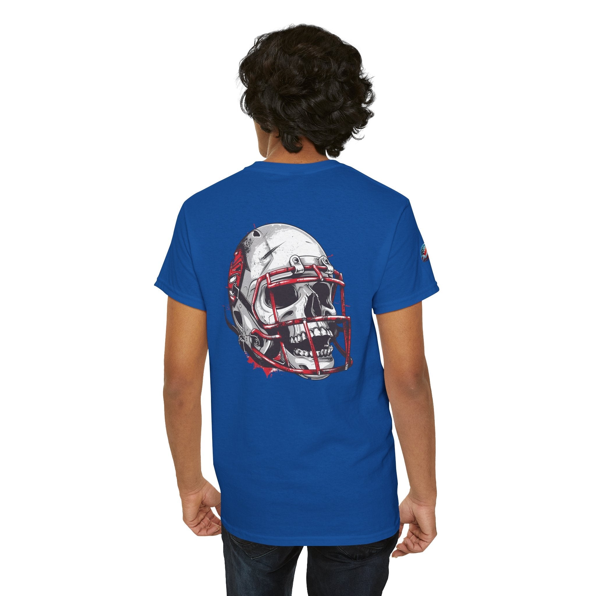 Football Helmet Skull Tee Grunge Sports Graphic T-Shirt - Etna Gift