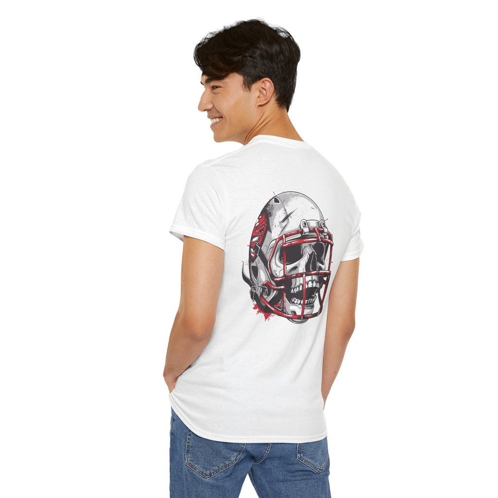Football Helmet Skull Tee Grunge Sports Graphic T-Shirt - Etna Gift