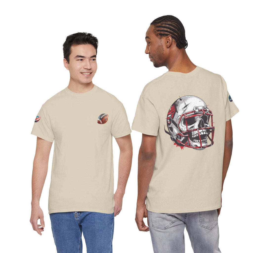 Football Helmet Skull Tee Grunge Sports Graphic T-Shirt - Etna Gift