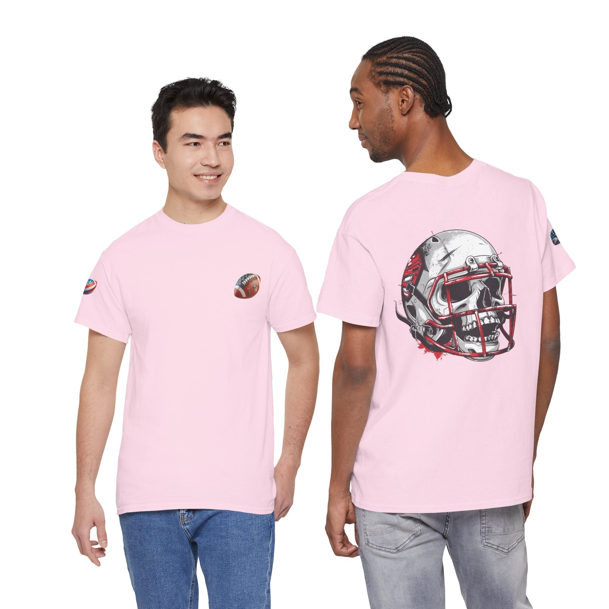 Football Helmet Skull Tee Grunge Sports Graphic T-Shirt - Etna Gift