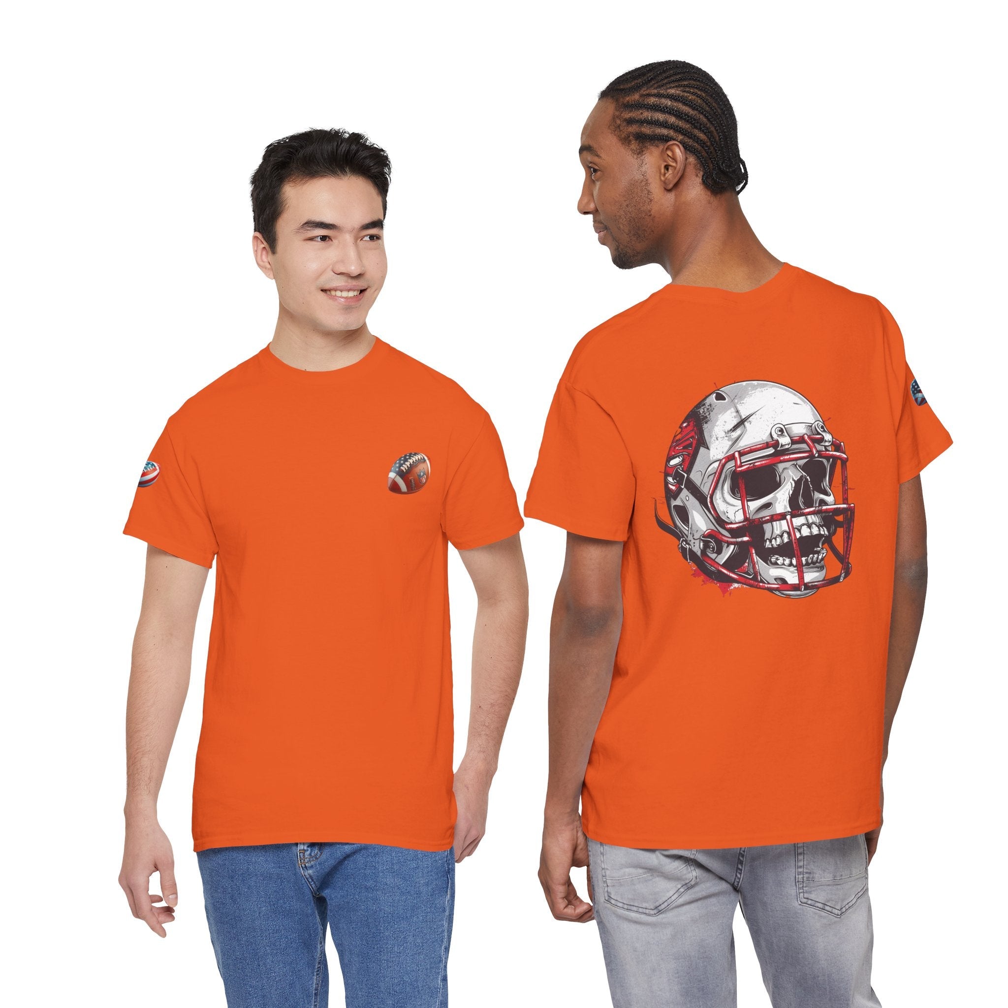 Football Helmet Skull Tee Grunge Sports Graphic T-Shirt - Etna Gift