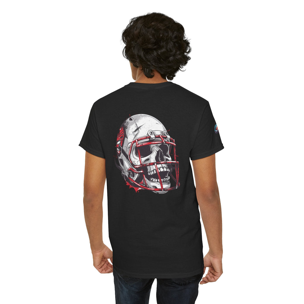 Football Helmet Skull Tee Grunge Sports Graphic T-Shirt - Etna Gift