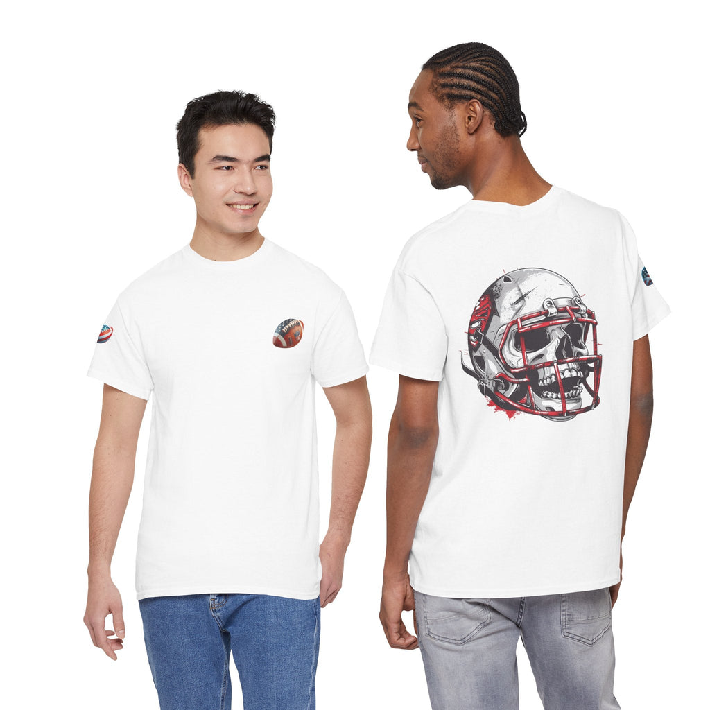 Football Helmet Skull Tee Grunge Sports Graphic T-Shirt - Etna Gift