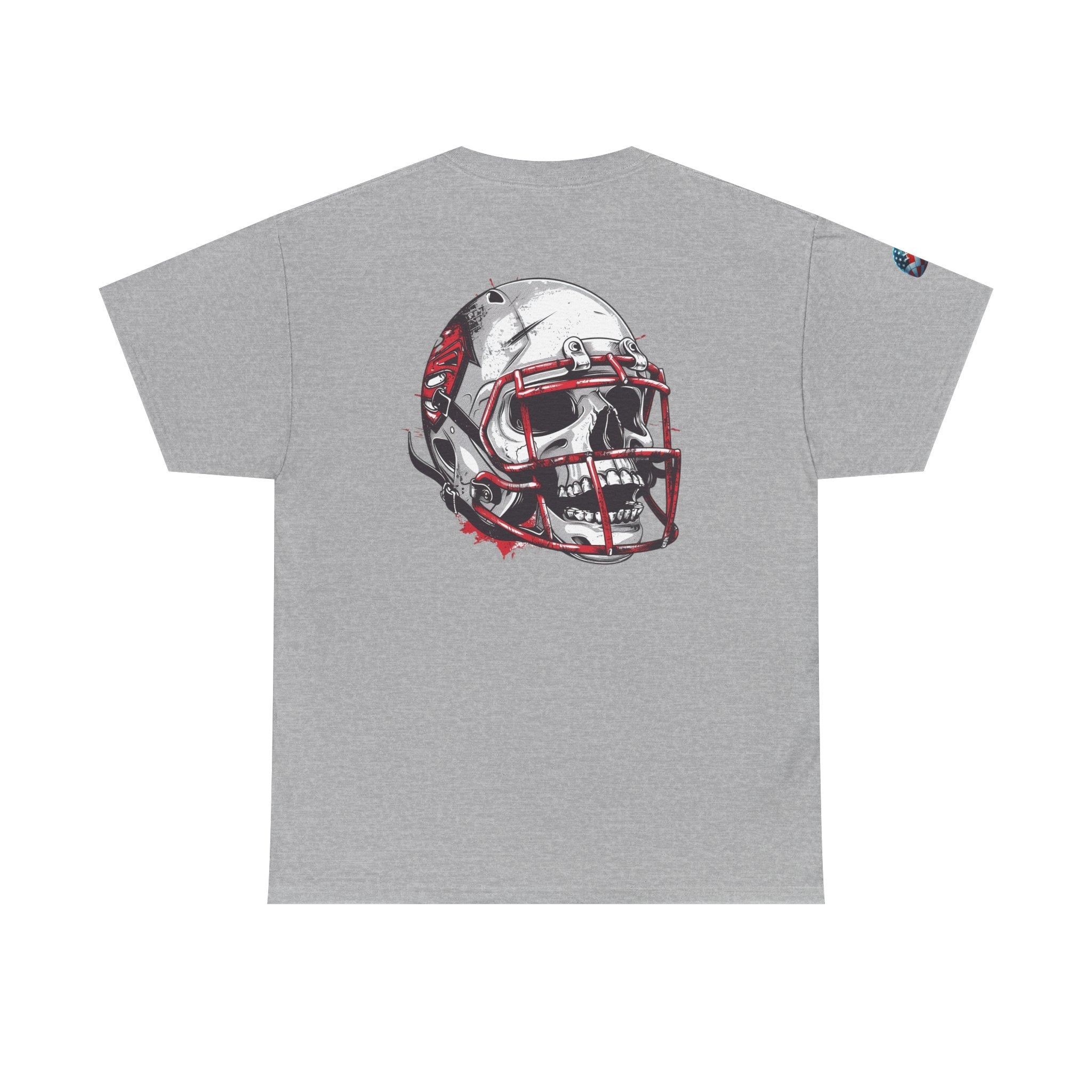Football Helmet Skull Tee Grunge Sports Graphic T-Shirt - Etna Gift