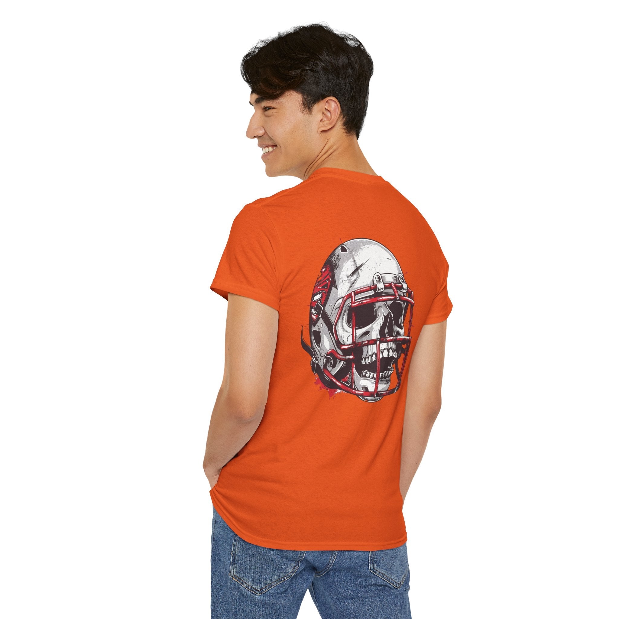 Football Helmet Skull Tee Grunge Sports Graphic T-Shirt - Etna Gift