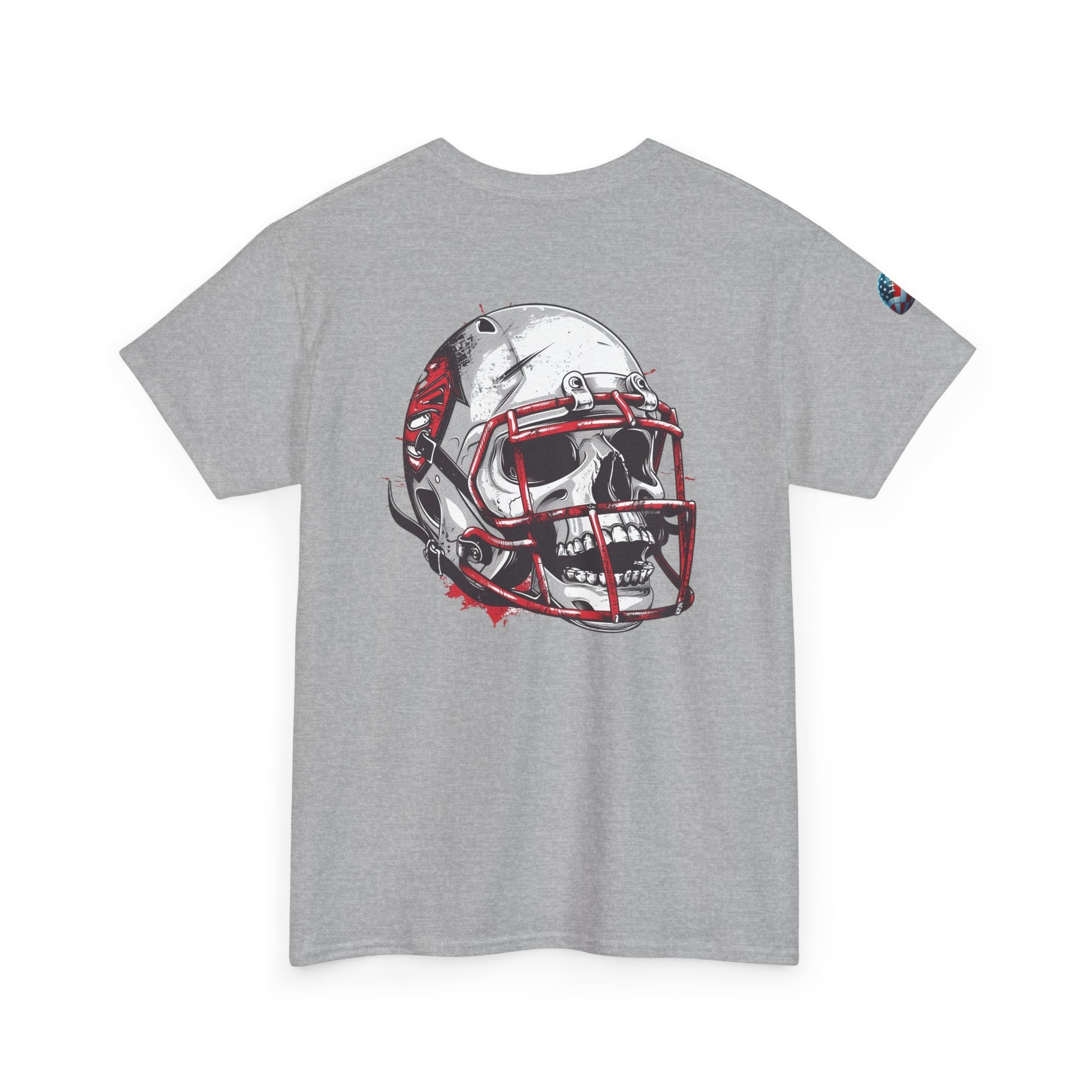 Football Helmet Skull Tee Grunge Sports Graphic T-Shirt - Etna Gift