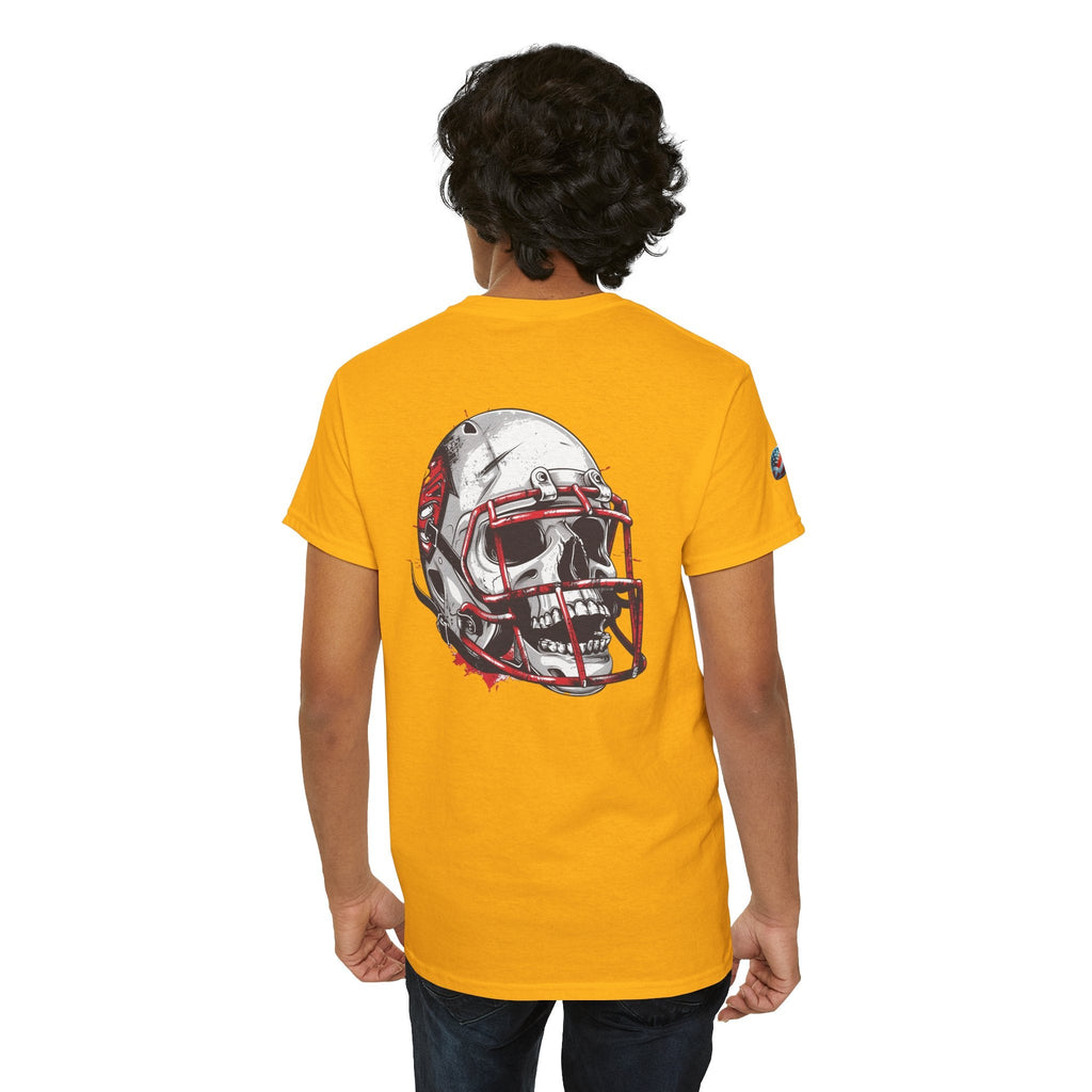 Football Helmet Skull Tee Grunge Sports Graphic T-Shirt - Etna Gift