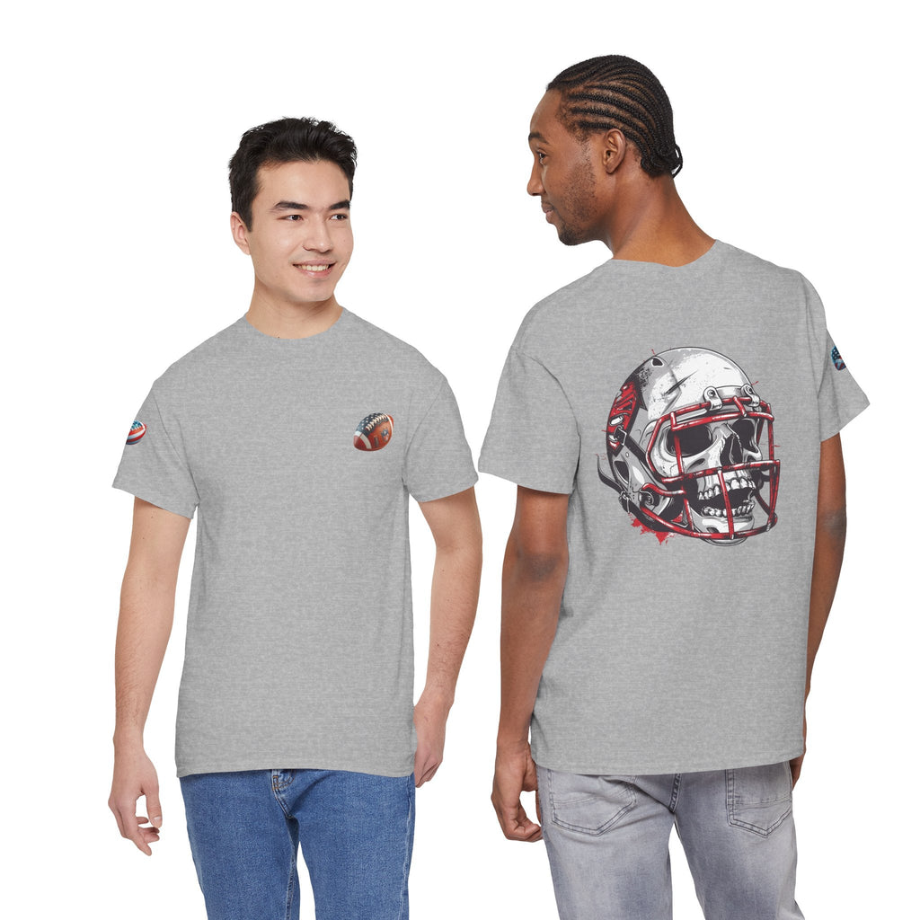 Football Helmet Skull Tee Grunge Sports Graphic T-Shirt - Etna Gift