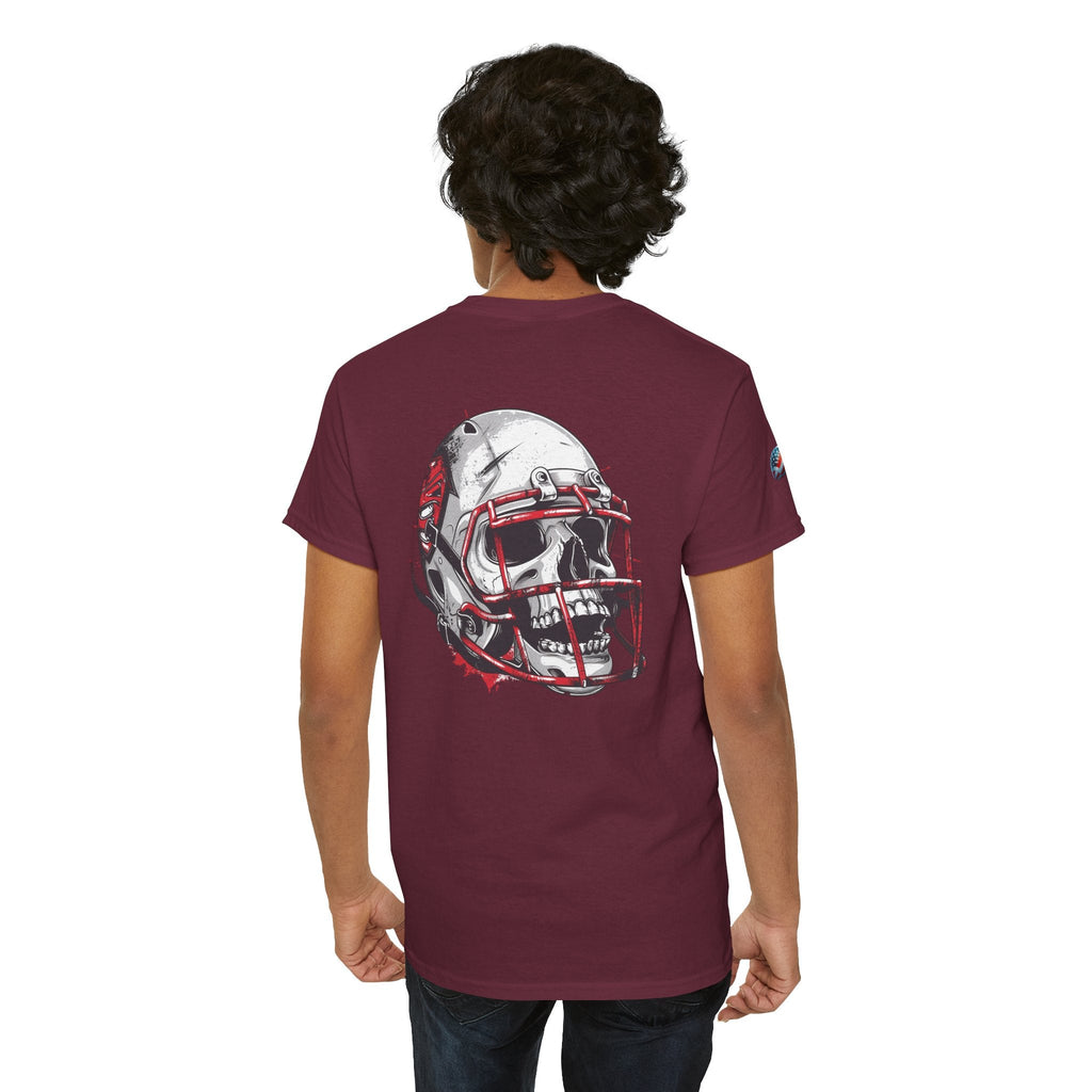 Football Helmet Skull Tee Grunge Sports Graphic T-Shirt - Etna Gift