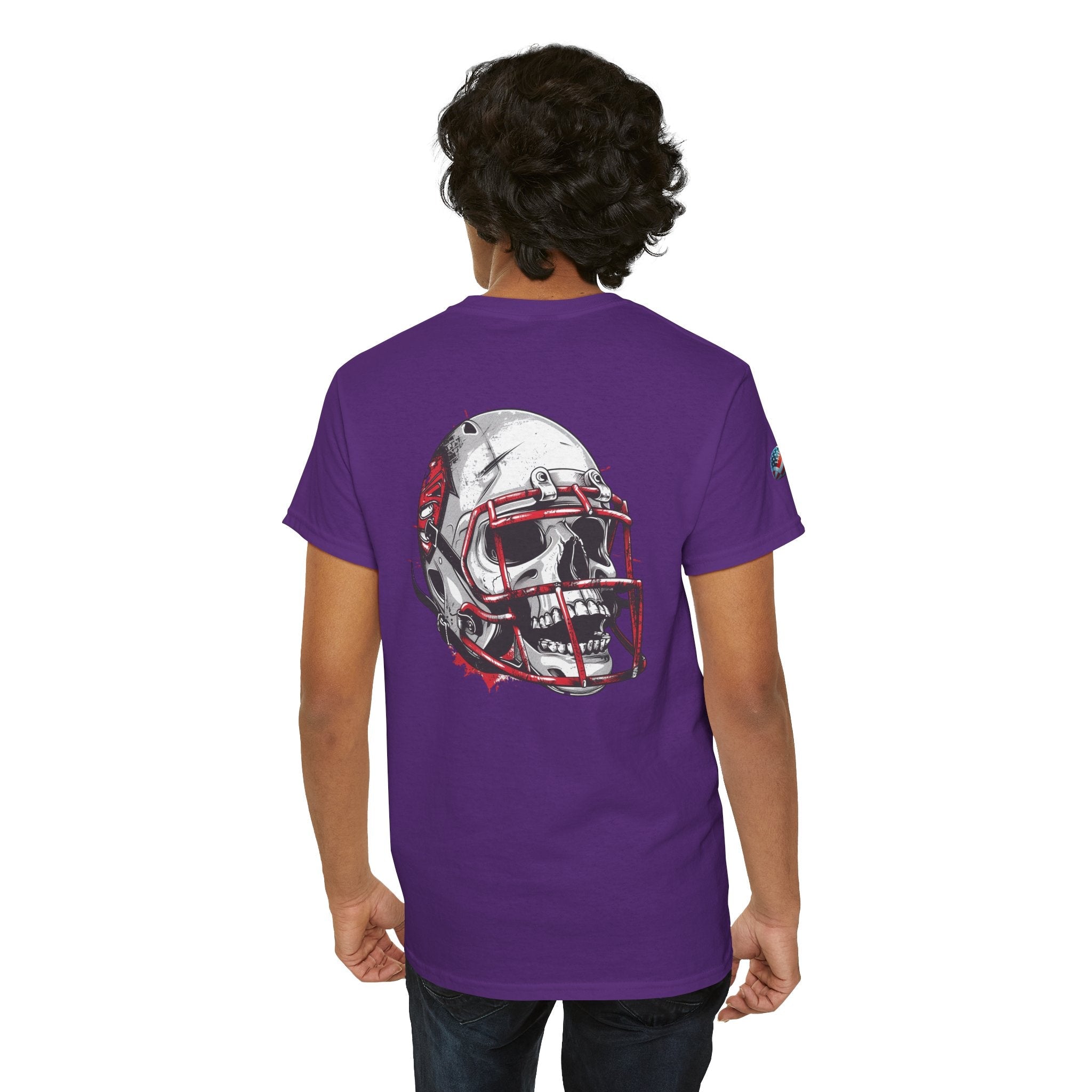 Football Helmet Skull Tee Grunge Sports Graphic T-Shirt - Etna Gift