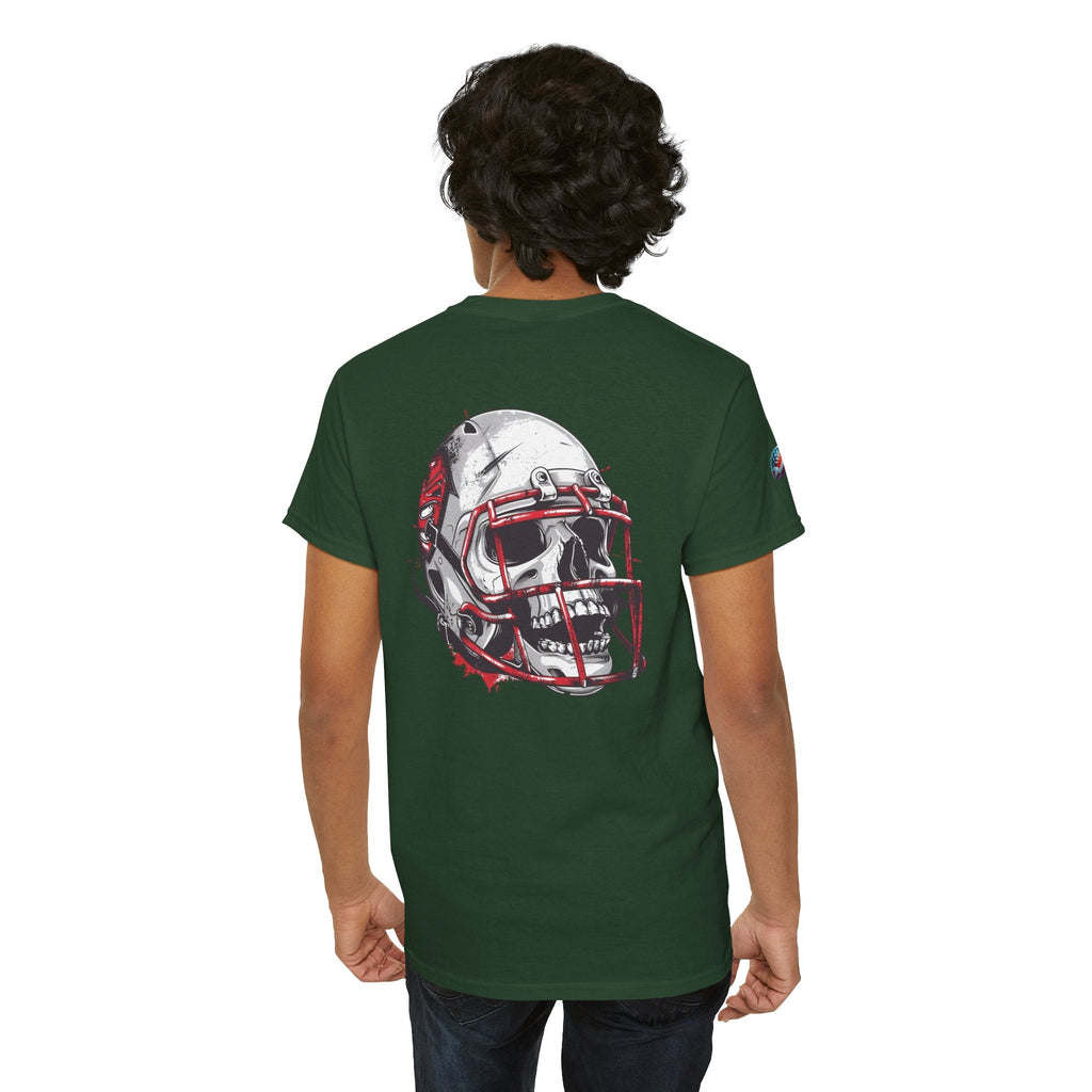 Football Helmet Skull Tee Grunge Sports Graphic T-Shirt - Etna Gift