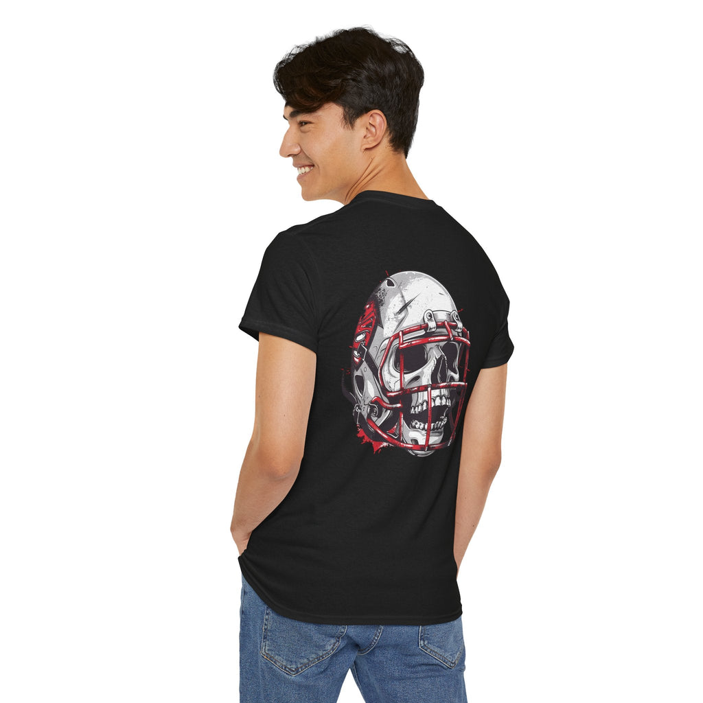 Football Helmet Skull Tee Grunge Sports Graphic T-Shirt - Etna Gift