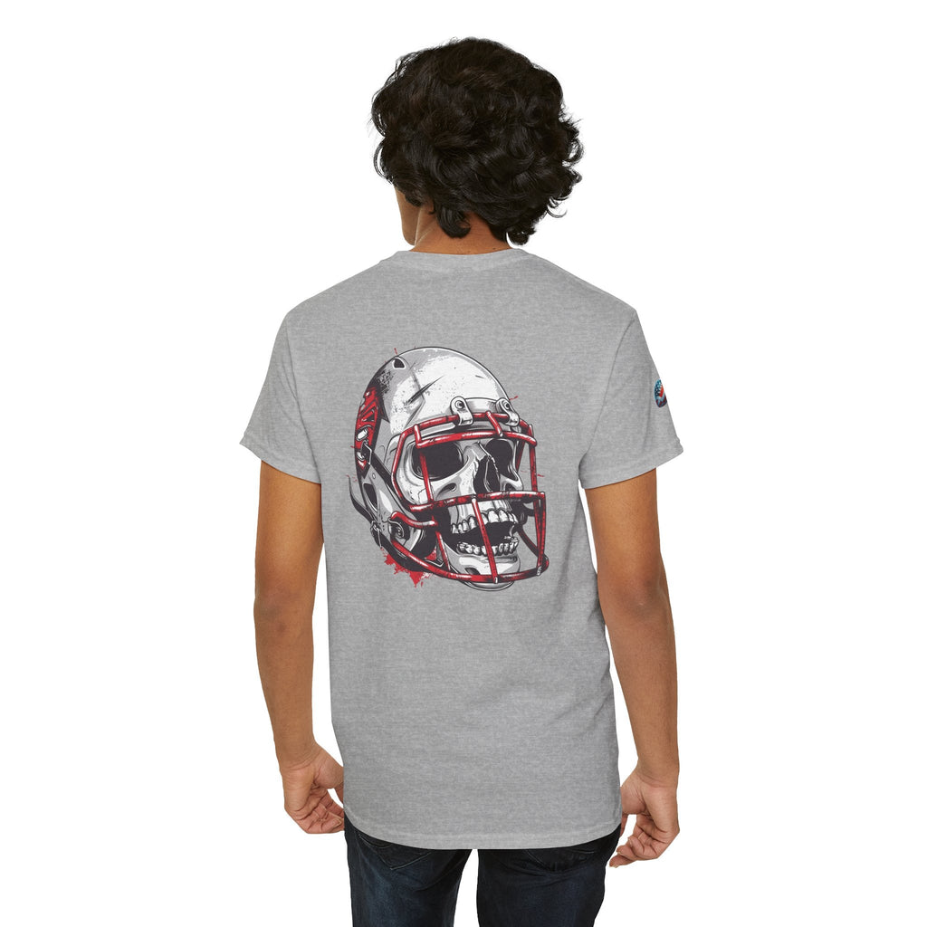 Football Helmet Skull Tee Grunge Sports Graphic T-Shirt - Etna Gift