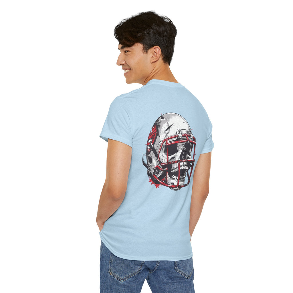Football Helmet Skull Tee Grunge Sports Graphic T-Shirt - Etna Gift