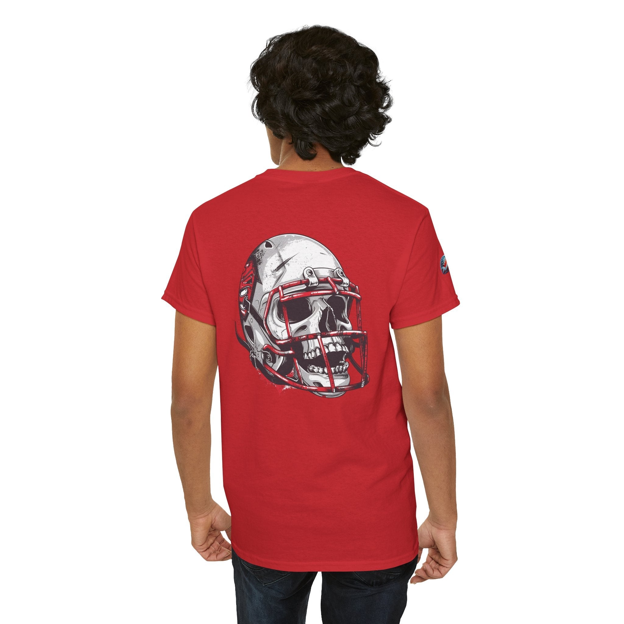Football Helmet Skull Tee Grunge Sports Graphic T-Shirt - Etna Gift
