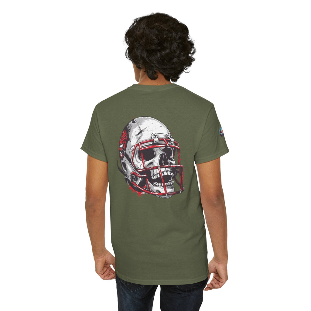 Football Helmet Skull Tee Grunge Sports Graphic T-Shirt - Etna Gift