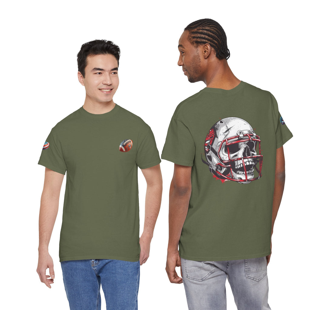 Football Helmet Skull Tee Grunge Sports Graphic T-Shirt - Etna Gift