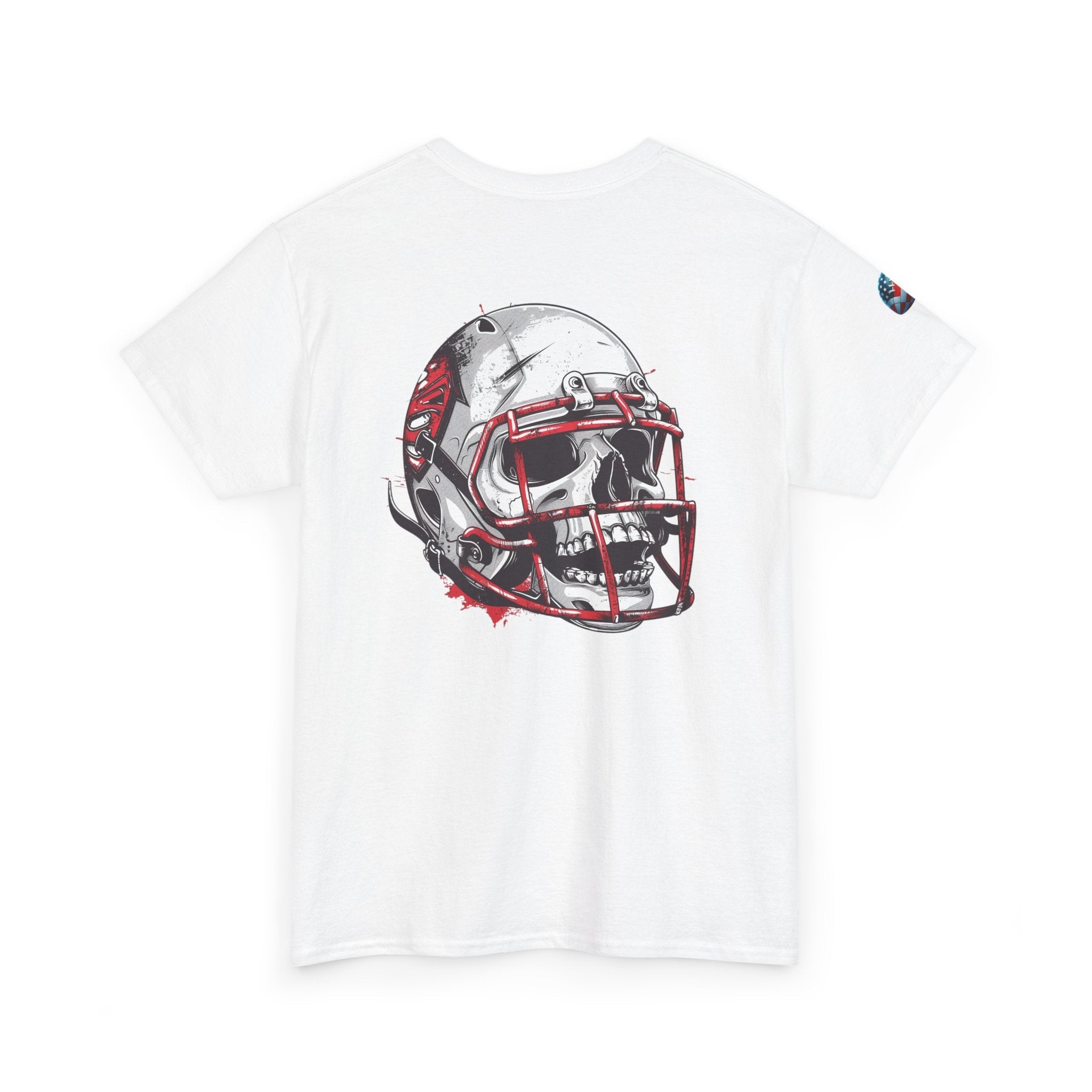 Football Helmet Skull Tee Grunge Sports Graphic T-Shirt - Etna Gift