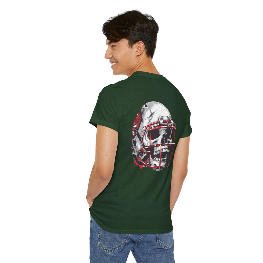 Football Helmet Skull Tee Grunge Sports Graphic T-Shirt - Etna Gift
