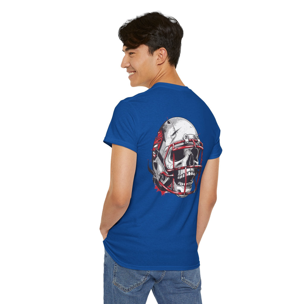 Football Helmet Skull Tee Grunge Sports Graphic T-Shirt - Etna Gift