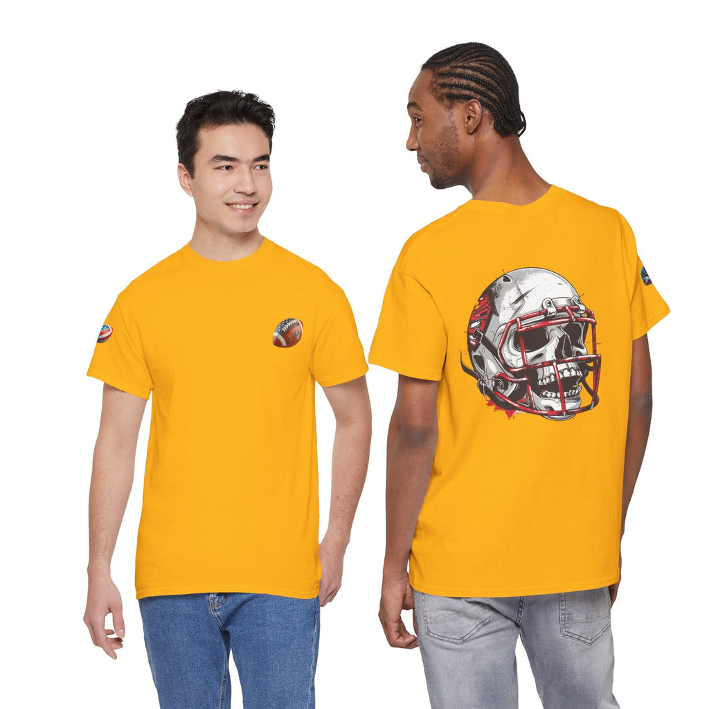 Football Helmet Skull Tee Grunge Sports Graphic T-Shirt - Etna Gift