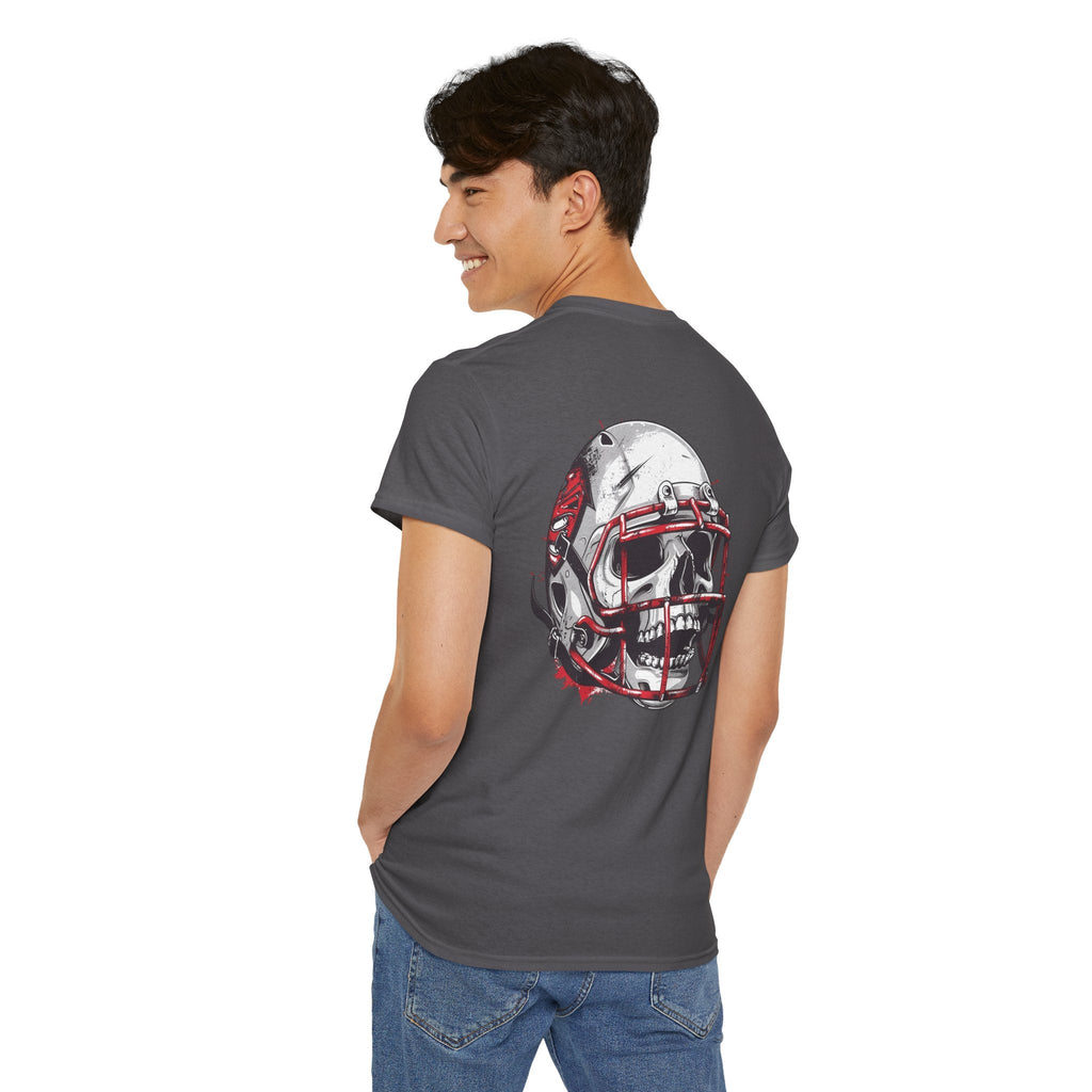 Football Helmet Skull Tee Grunge Sports Graphic T-Shirt - Etna Gift