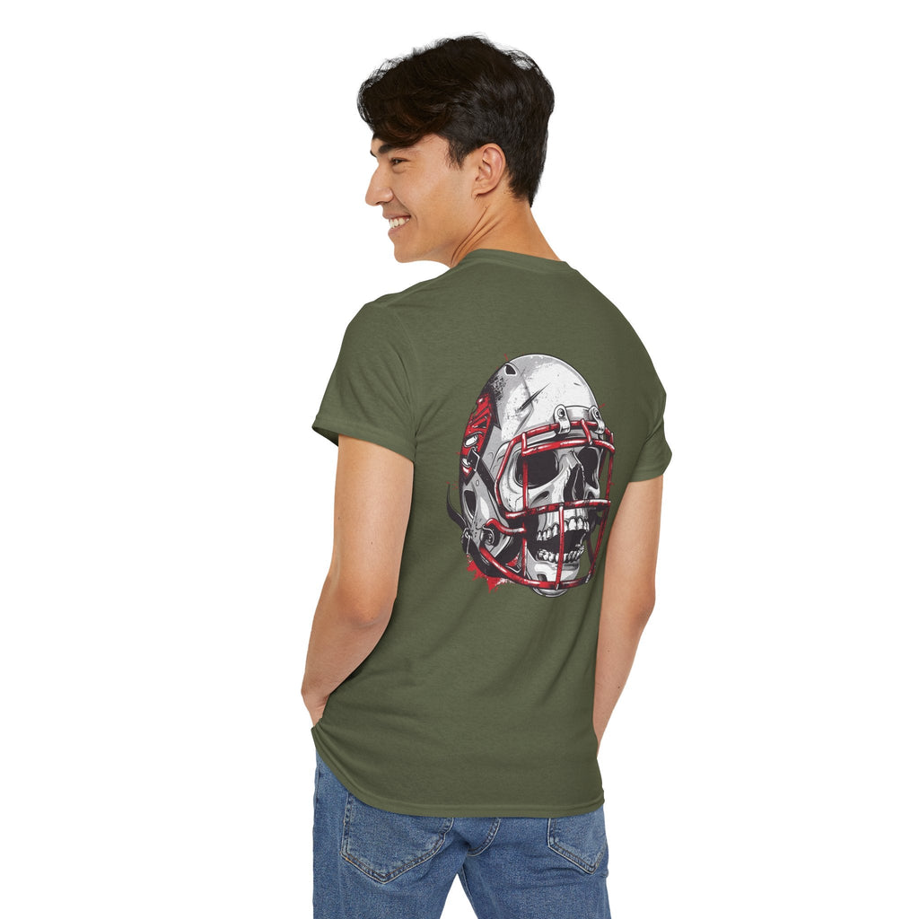 Football Helmet Skull Tee Grunge Sports Graphic T-Shirt - Etna Gift