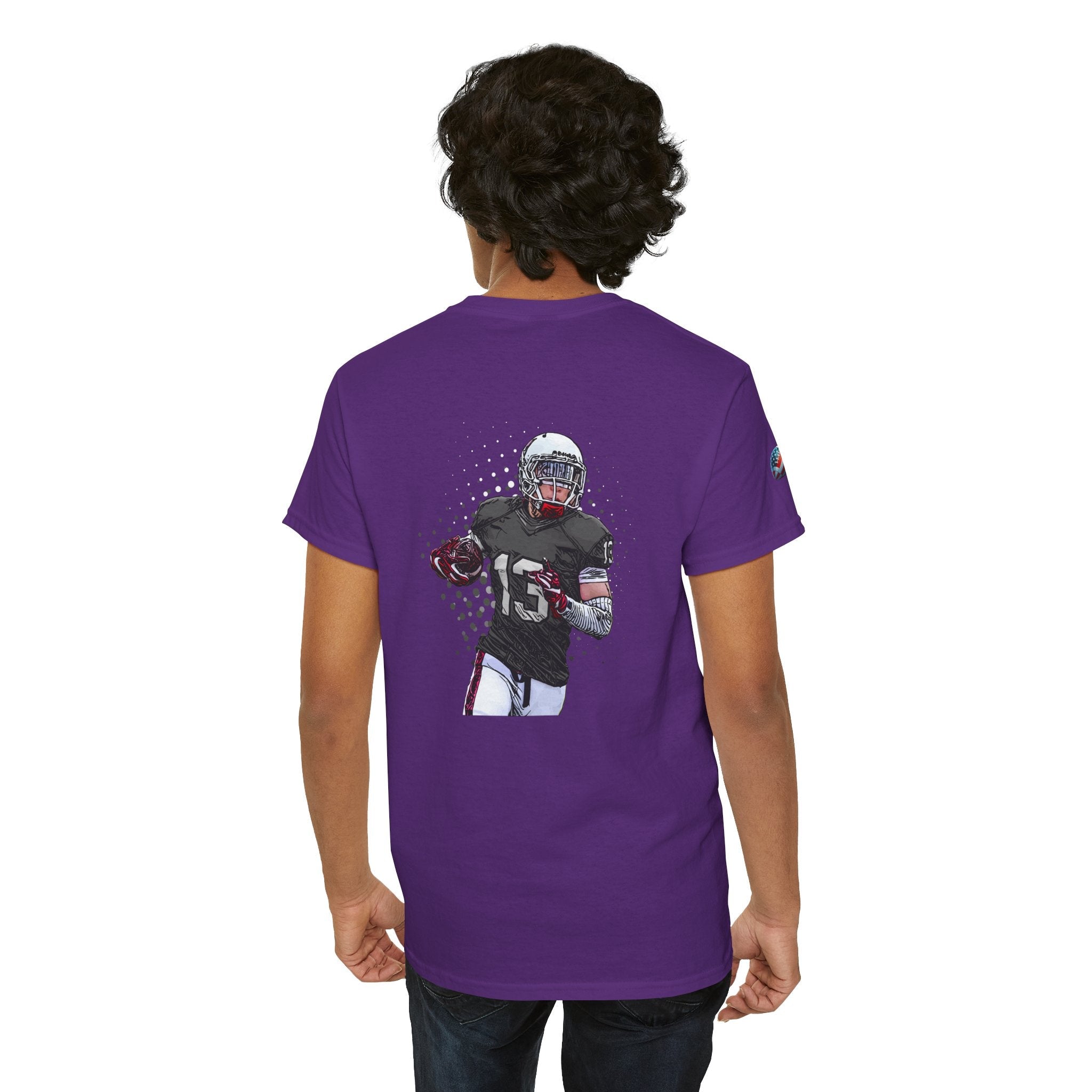 Football Player Graphic Tee Retro Gridiron Jersey Design - Etna Gift
