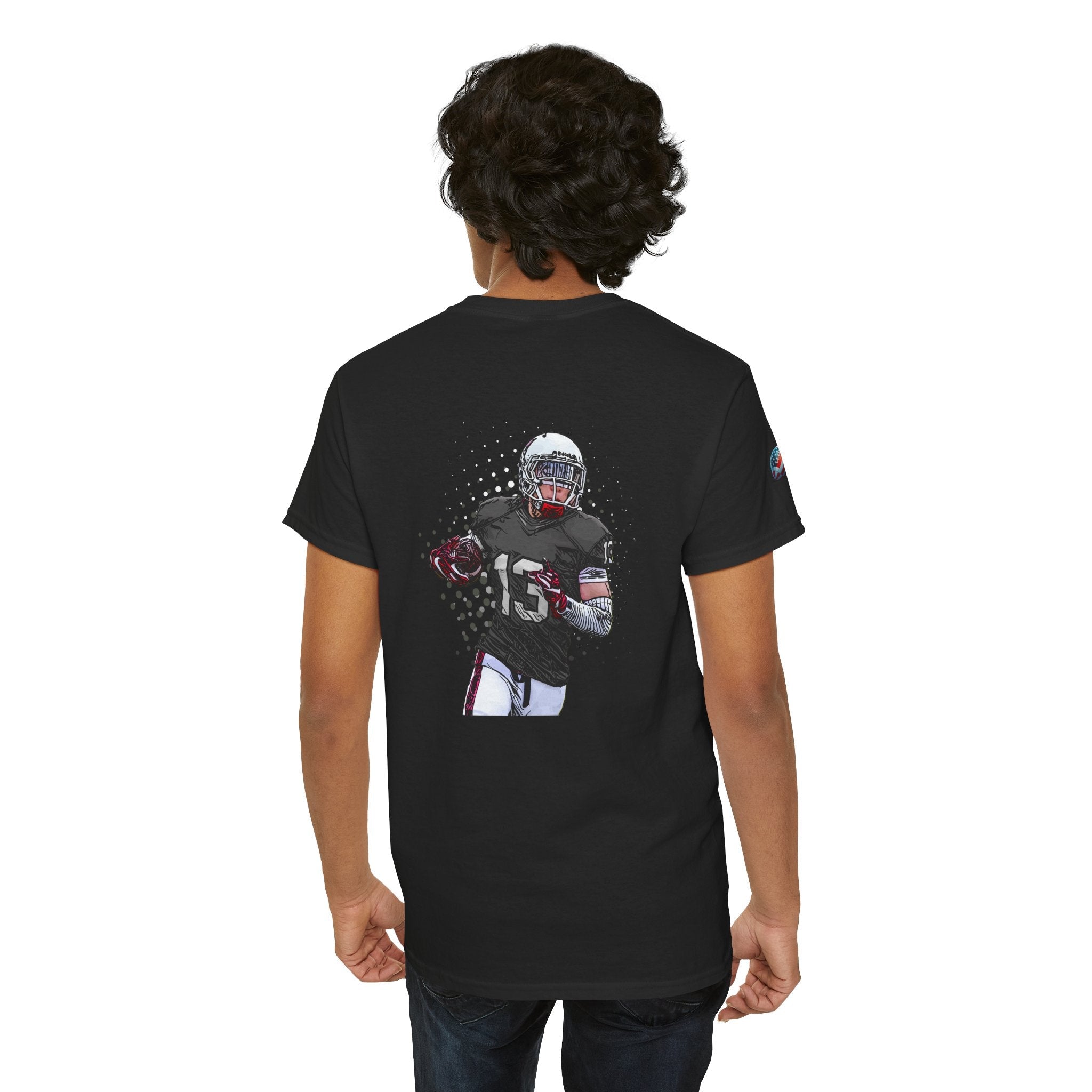 Football Player Graphic Tee Retro Gridiron Jersey Design - Etna Gift